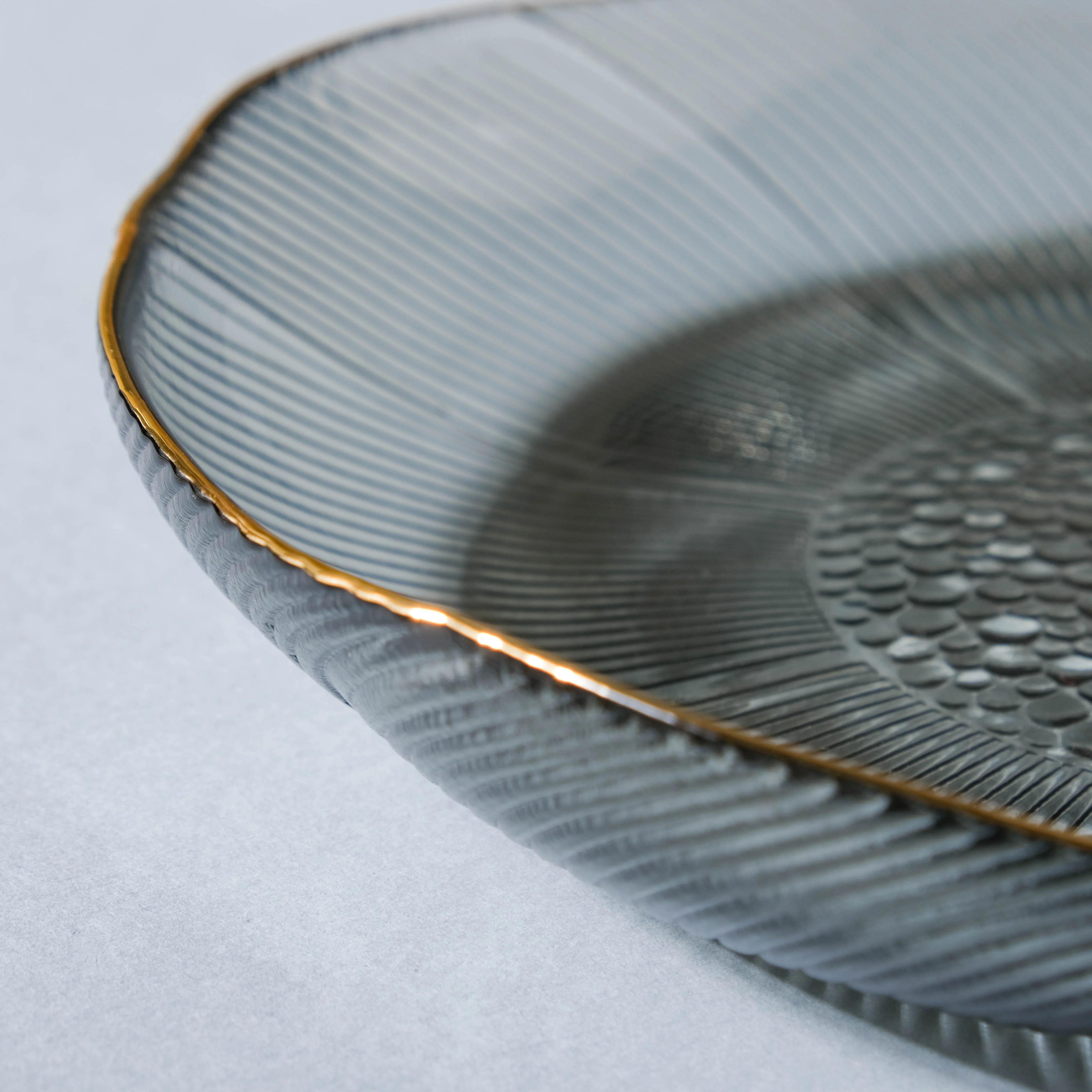 Flower Glass Pasta Plate Grey - Image 5