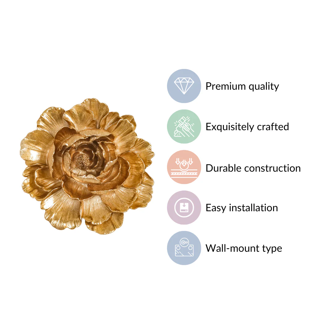 Flower Wall Decor Gold - Image 5
