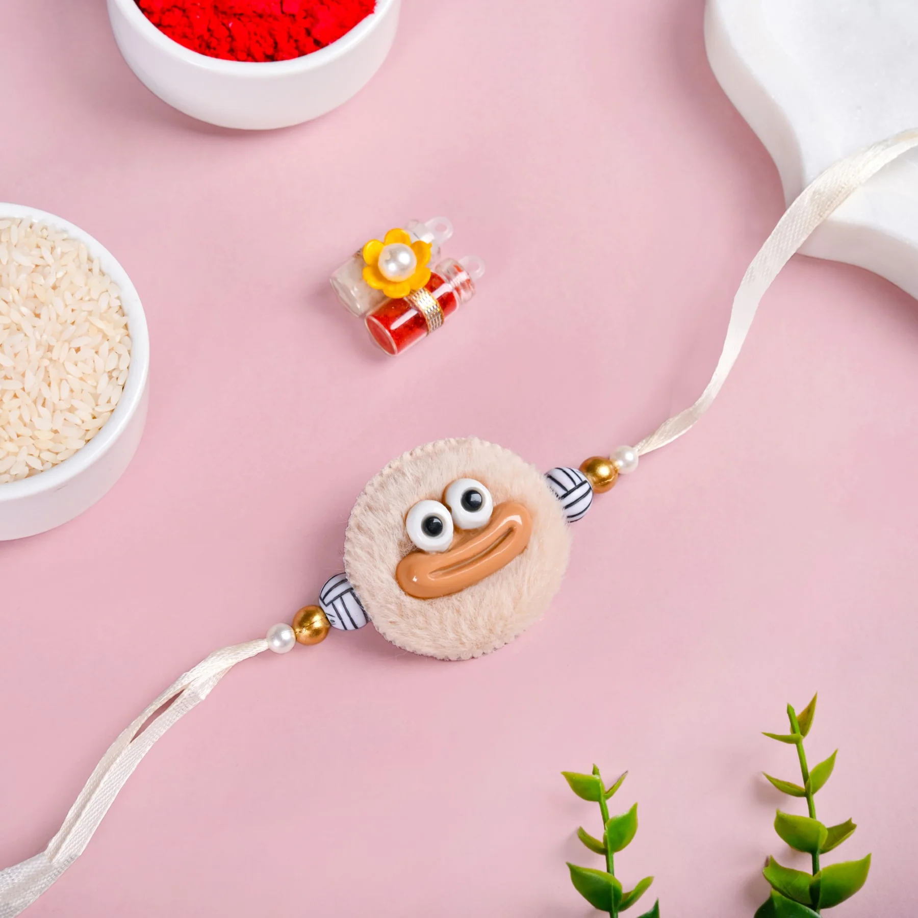 Fluffy Cartoon Rakhi Gift Set - Image 6