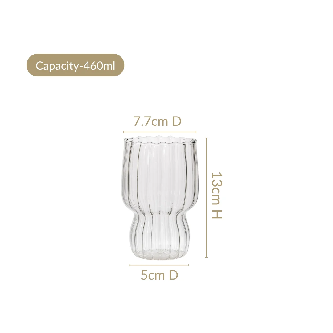 Fluted Borosilicate Glass Tumblers Set Of 4 460ml - Image 3