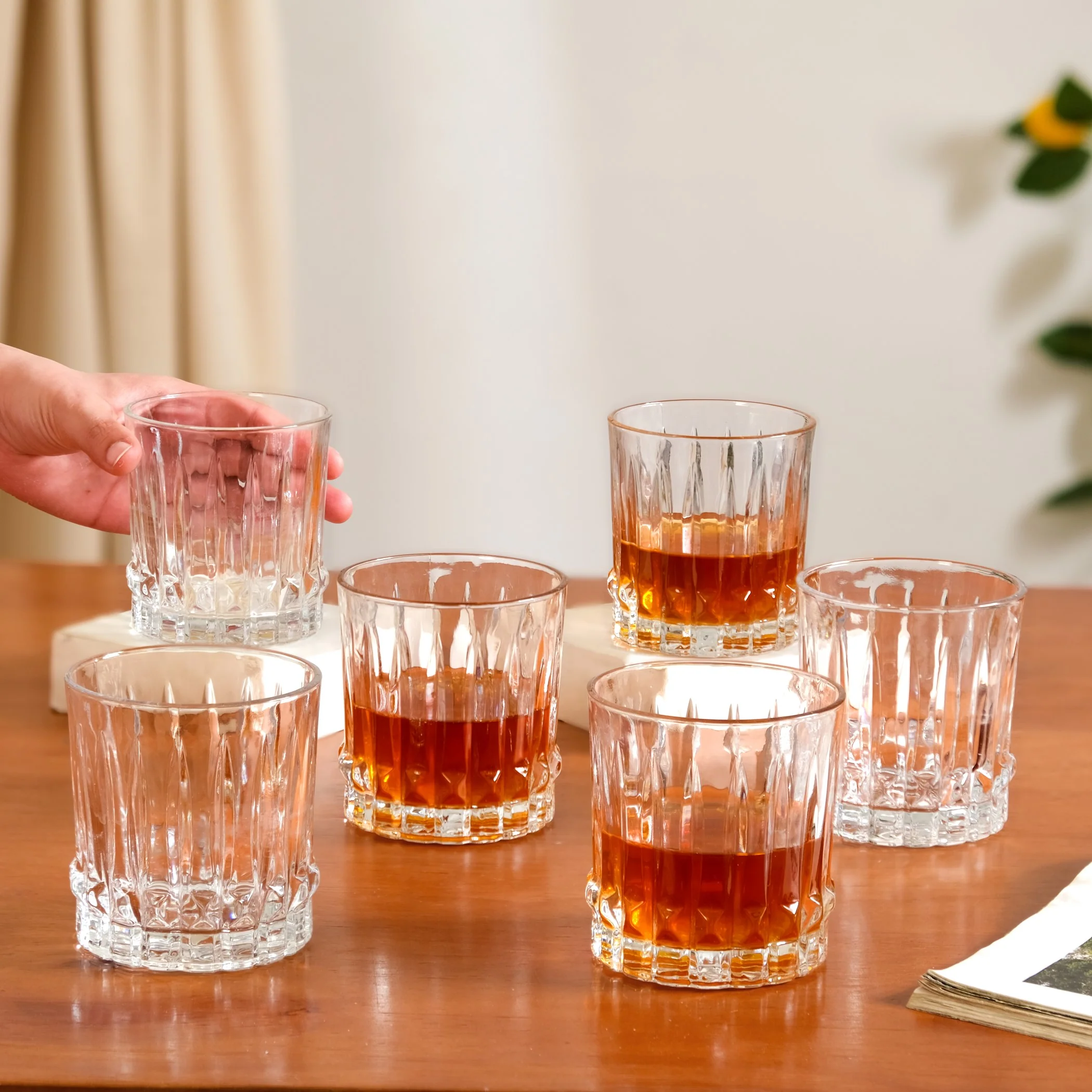 Fluted Jewel Premium Scotch Glass Large Set Of 6 310ml - Image 4