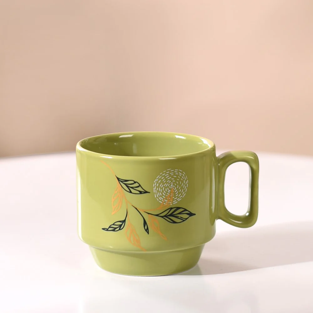 Foliage Stackable Ceramic Coffee Cup Set Of 4 250ml - Image 8