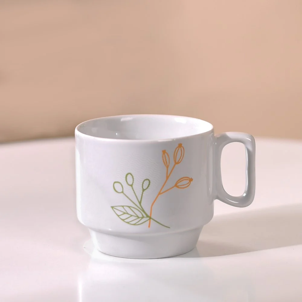 Foliage Stackable Ceramic Coffee Cup Set Of 4 250ml - Image 9