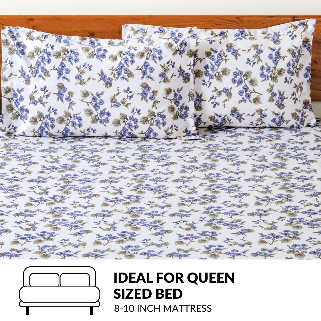 Forest Ferns Queen Size Pure Cotton Bedding Set 254x229cm - Image 7