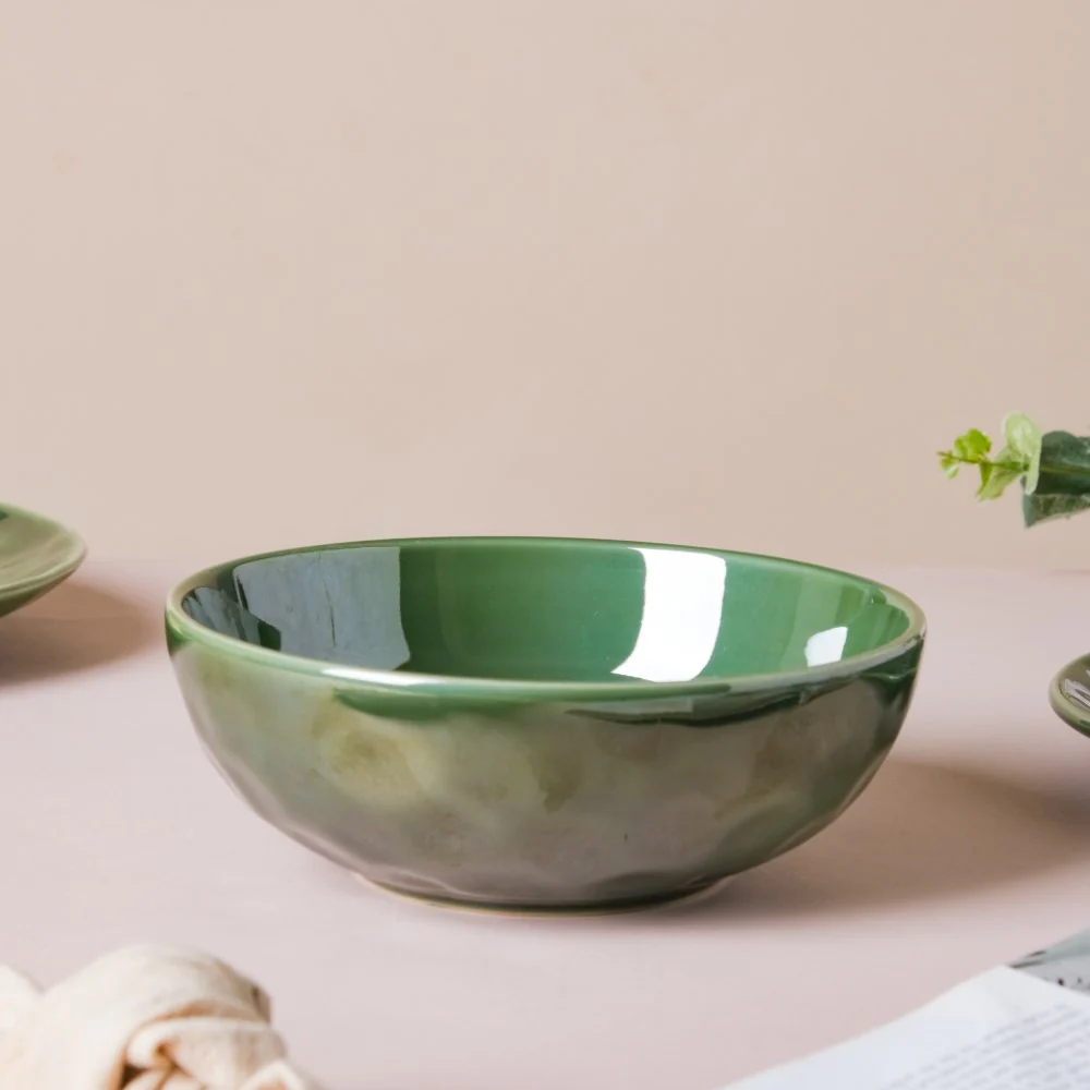 Forest Green Gloss Serving Bowl 6.5 Inch 800 ml - Image 3