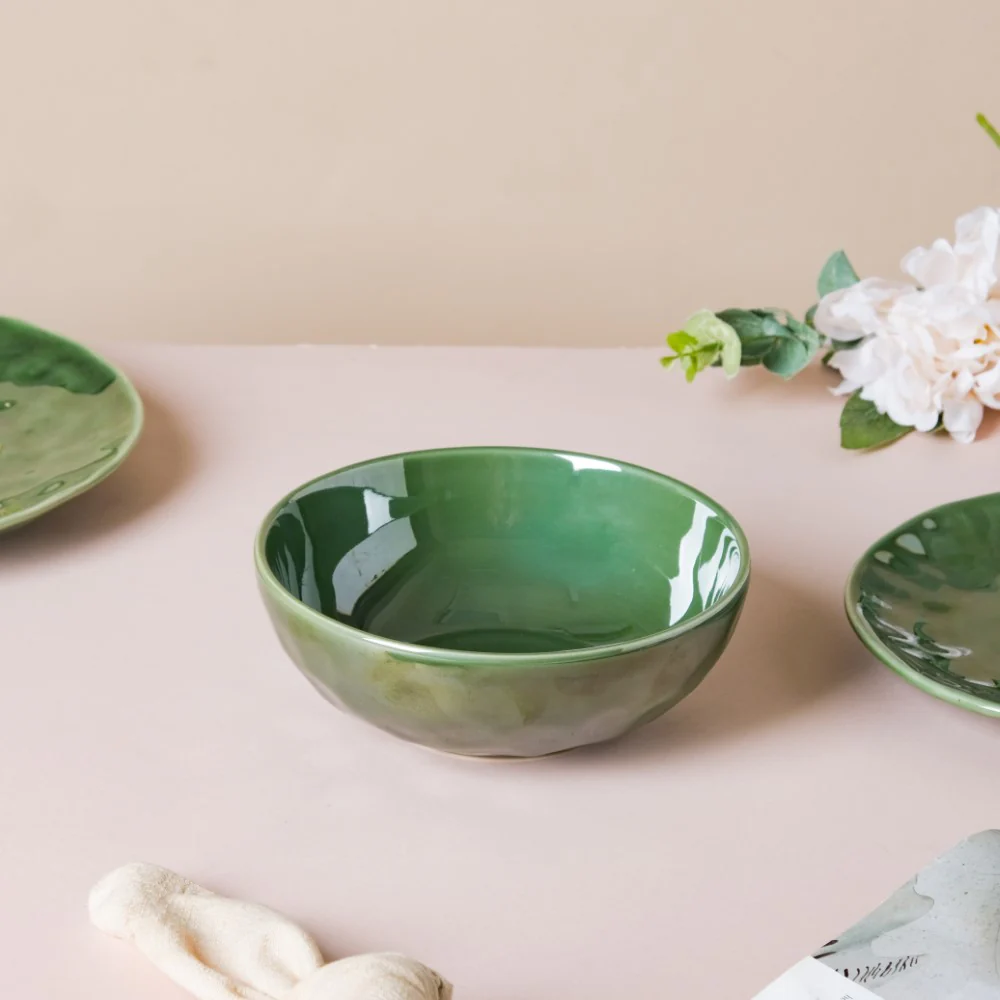 Forest Green Gloss Serving Bowl 6.5 Inch 800 ml - Image 5