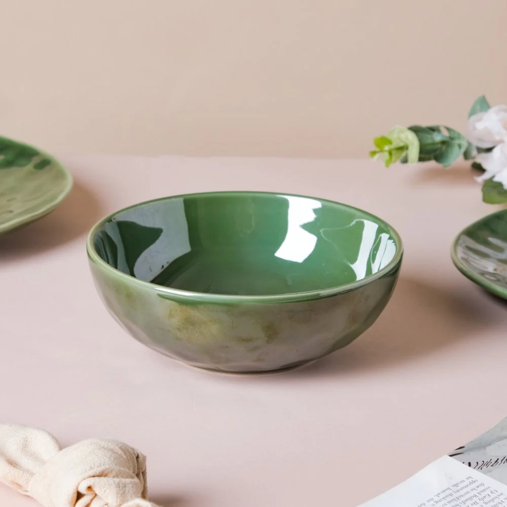 Forest Green Gloss Serving Bowl 6.5 Inch 800 ml - Image 6