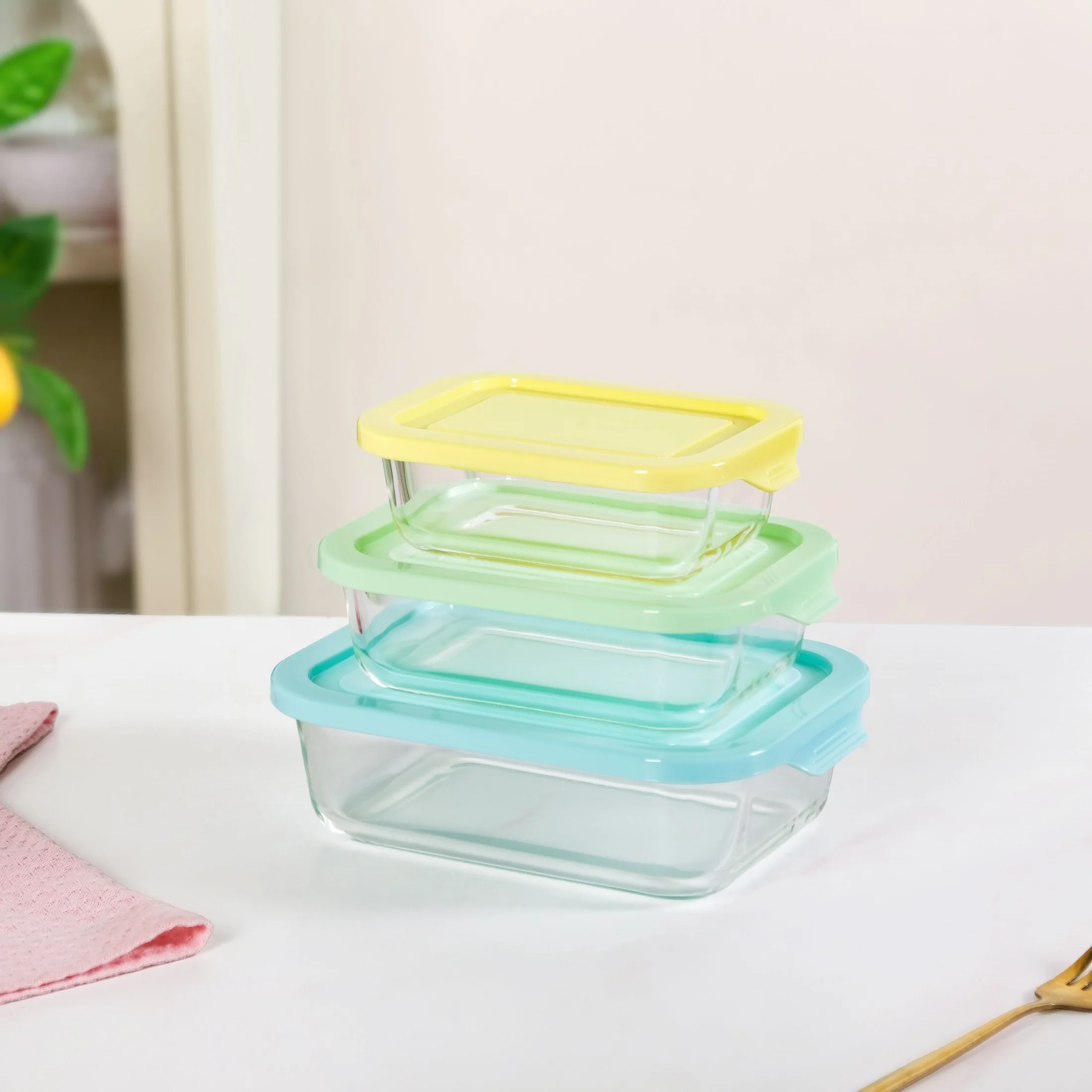 Freshlock Meal Prep Rectangular Storage Box Set Of 3 S 370ml M 600ml L 1000ml - Image 10