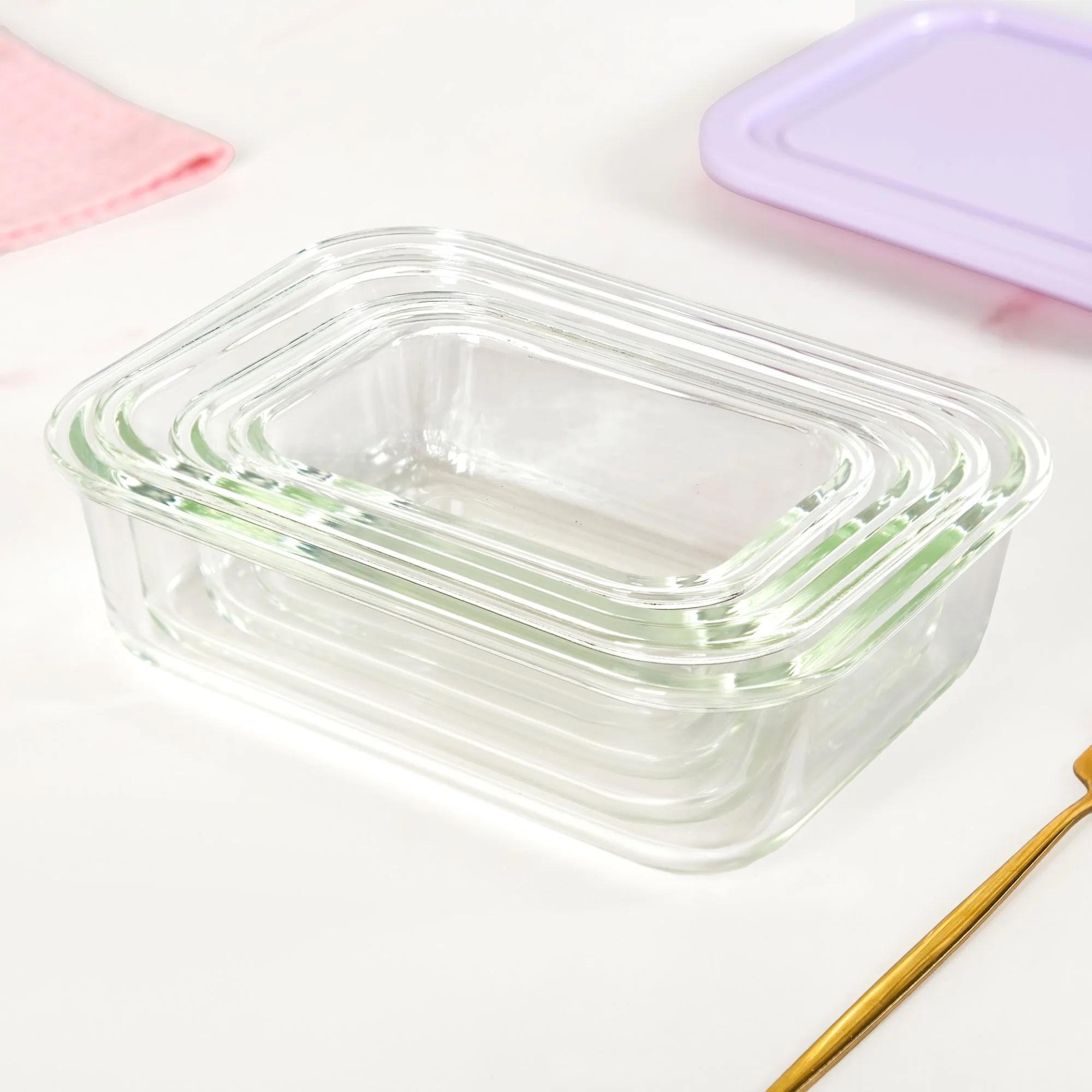 Freshlock Meal Prep Rectangular Storage Box Set Of 4 S 370ml M 600ml L 1000ml XL 1500ml - Image 10