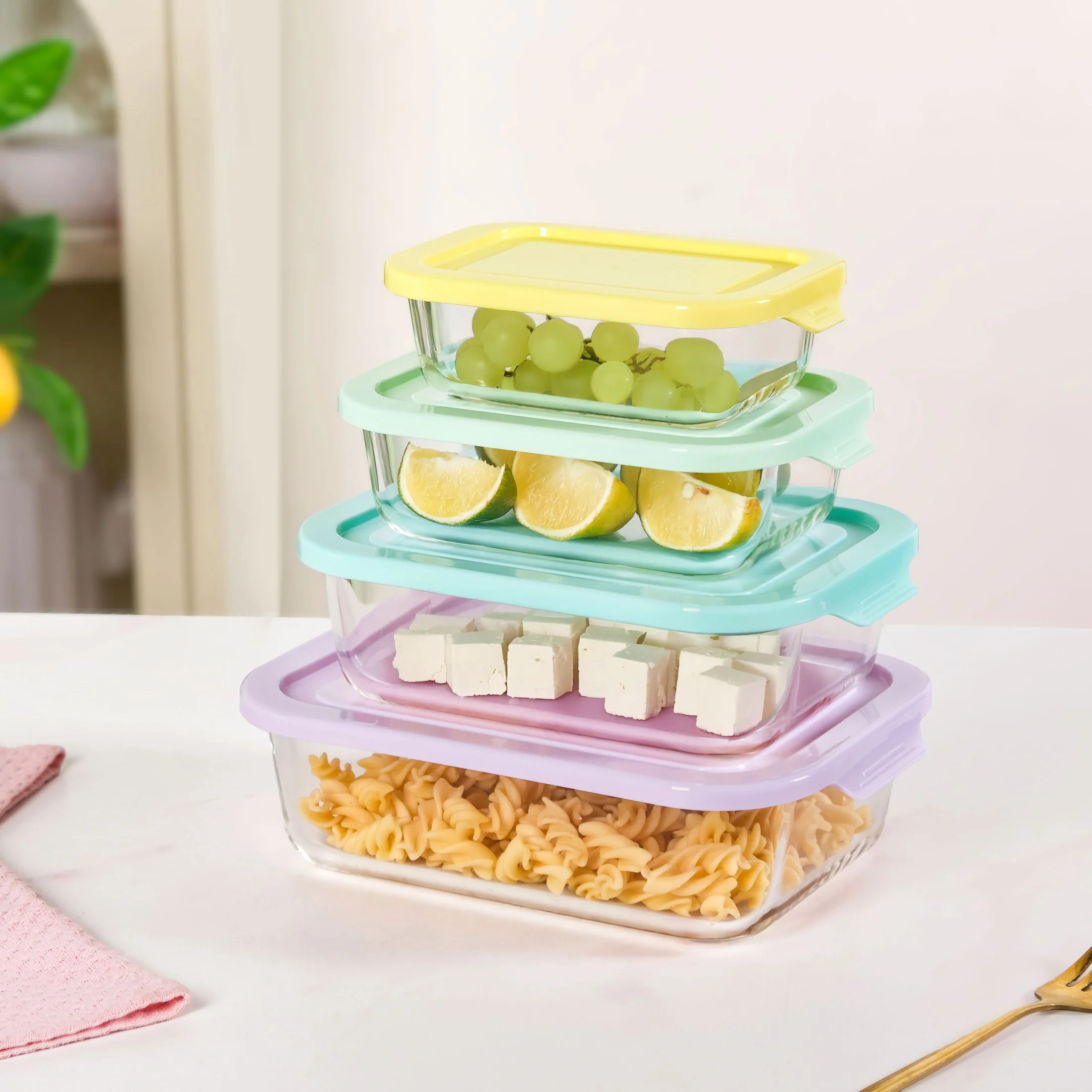 Freshlock Meal Prep Rectangular Storage Box Set Of 4 S 370ml M 600ml L 1000ml XL 1500ml - Image 12