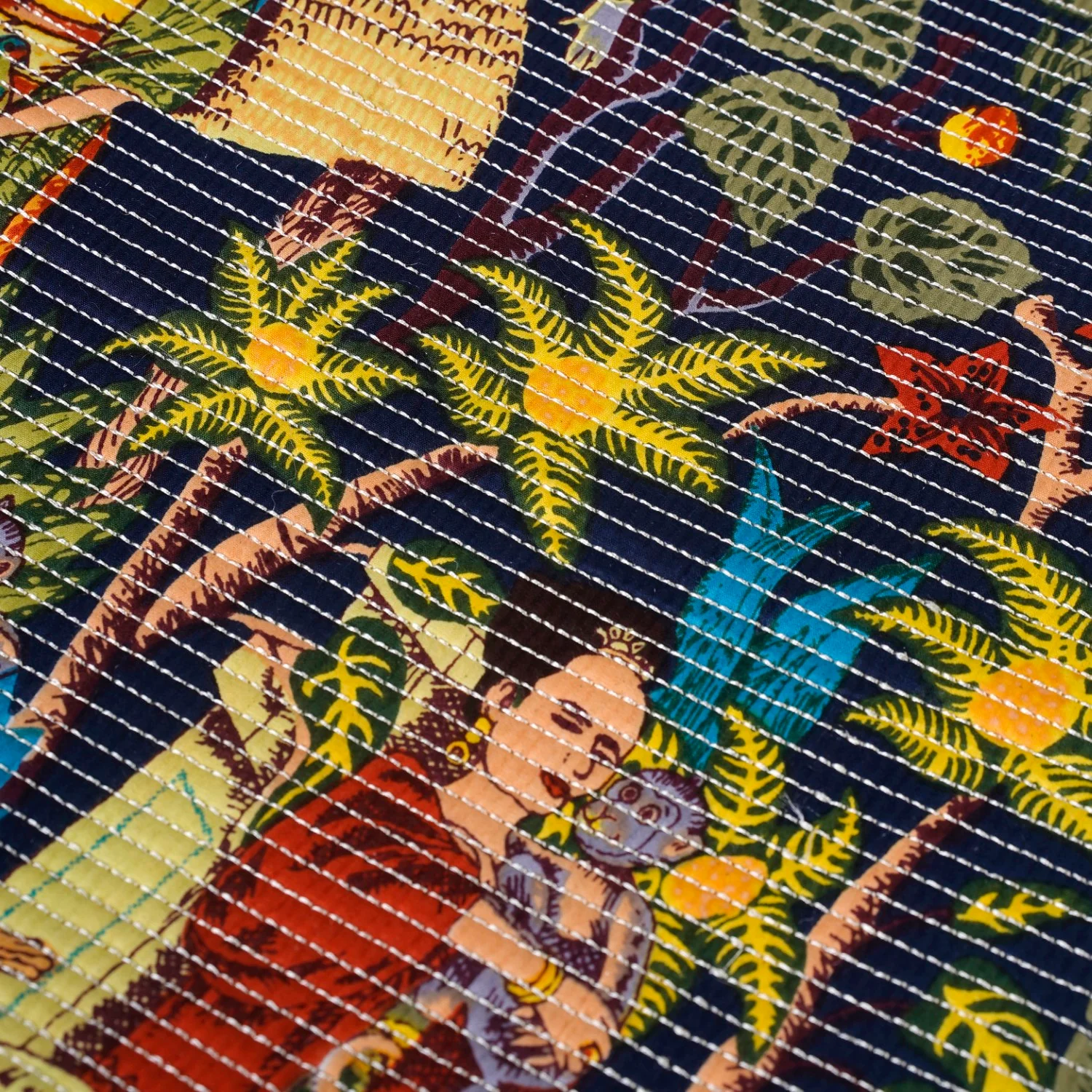 Frida Kahlo Inspired Quilted Cotton Bedcover 250x220cm - Image 6