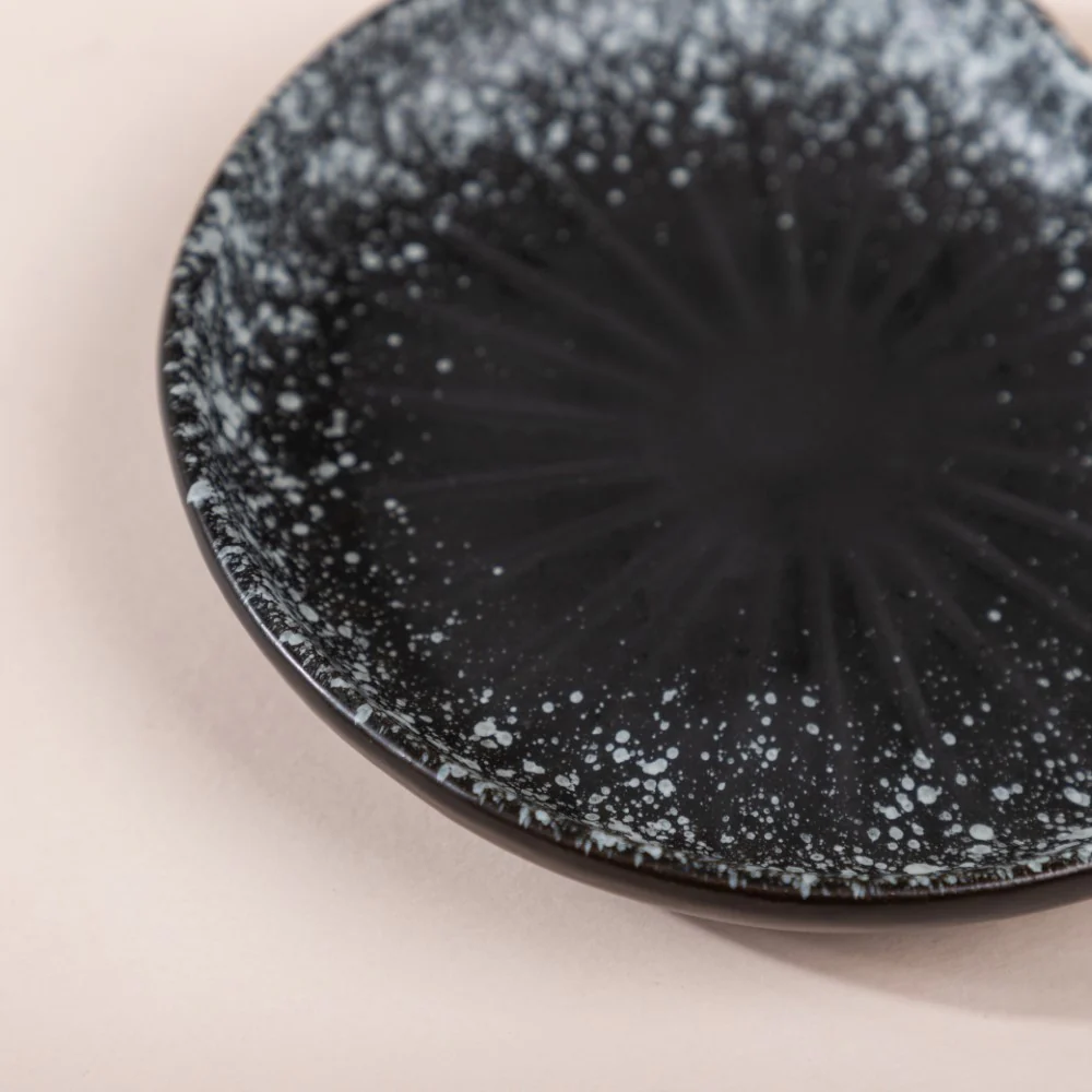 Galaxy Stone Pottery Dessert Small Plate Black - Image 7