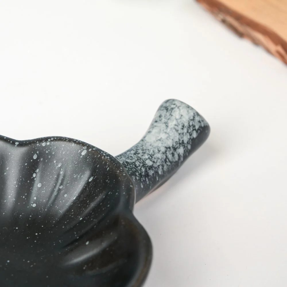 Galaxy Stone Pottery Dip Bowl With Chopsticks Rest - Image 6