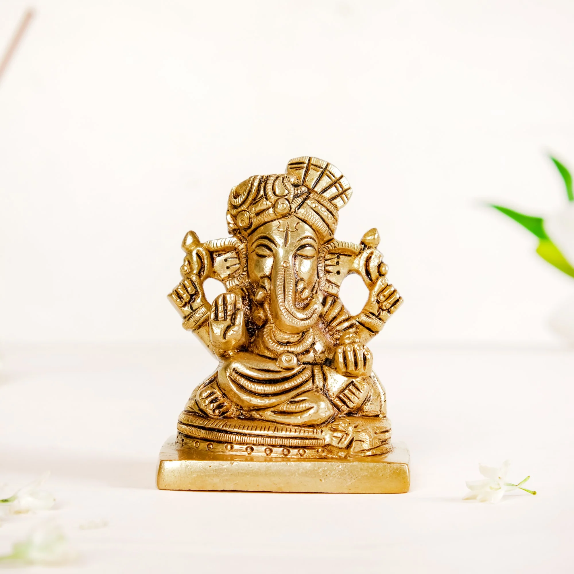 Ganpati Brass Idol 8cm - Image 6