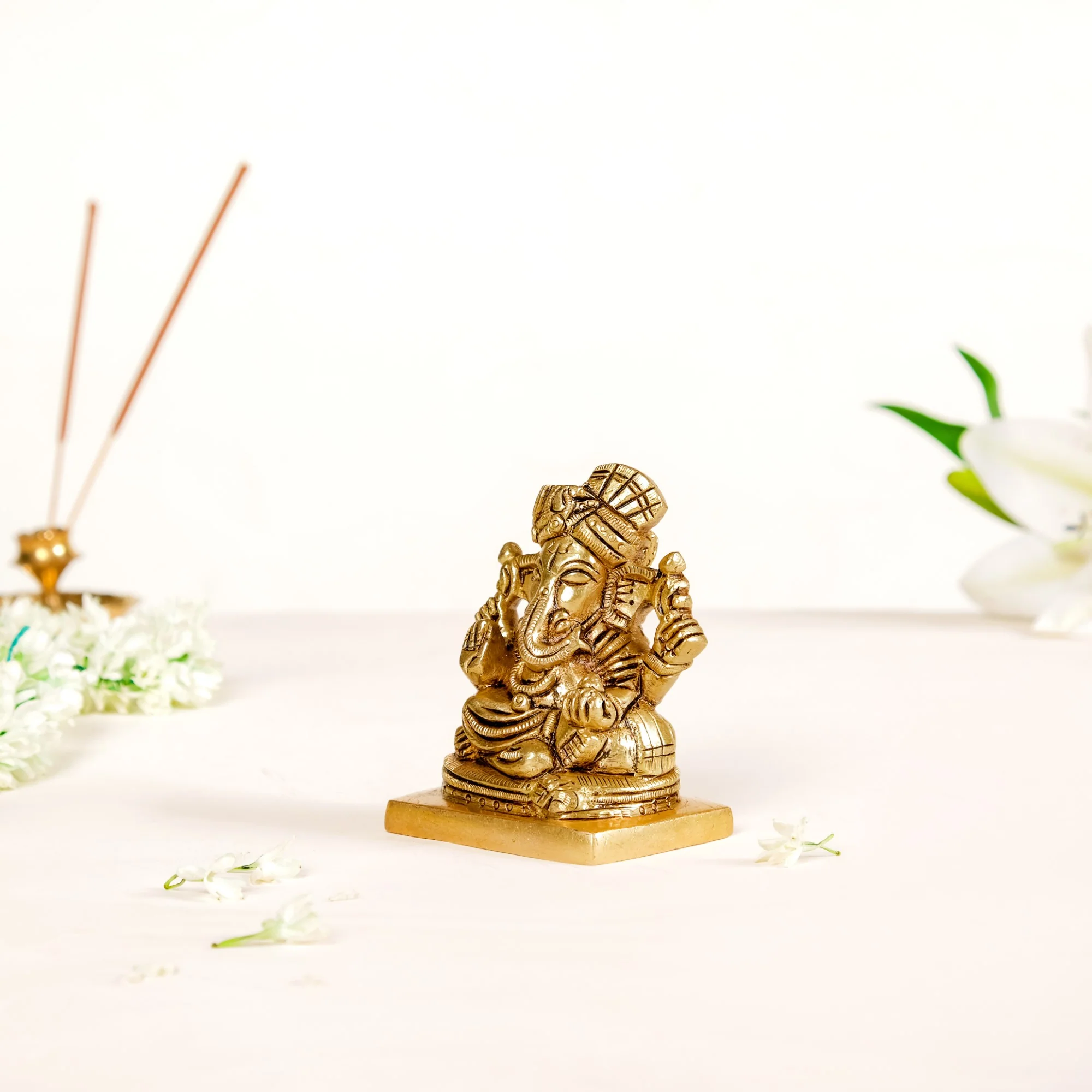 Ganpati Brass Idol 8cm - Image 7
