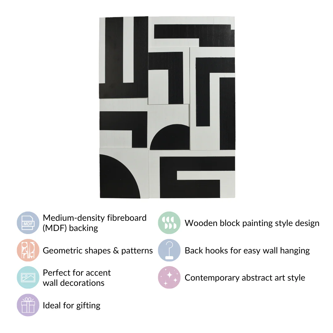 Geometric 3D Abstract Wall Art Black White 31x24 Inch - Image 5
