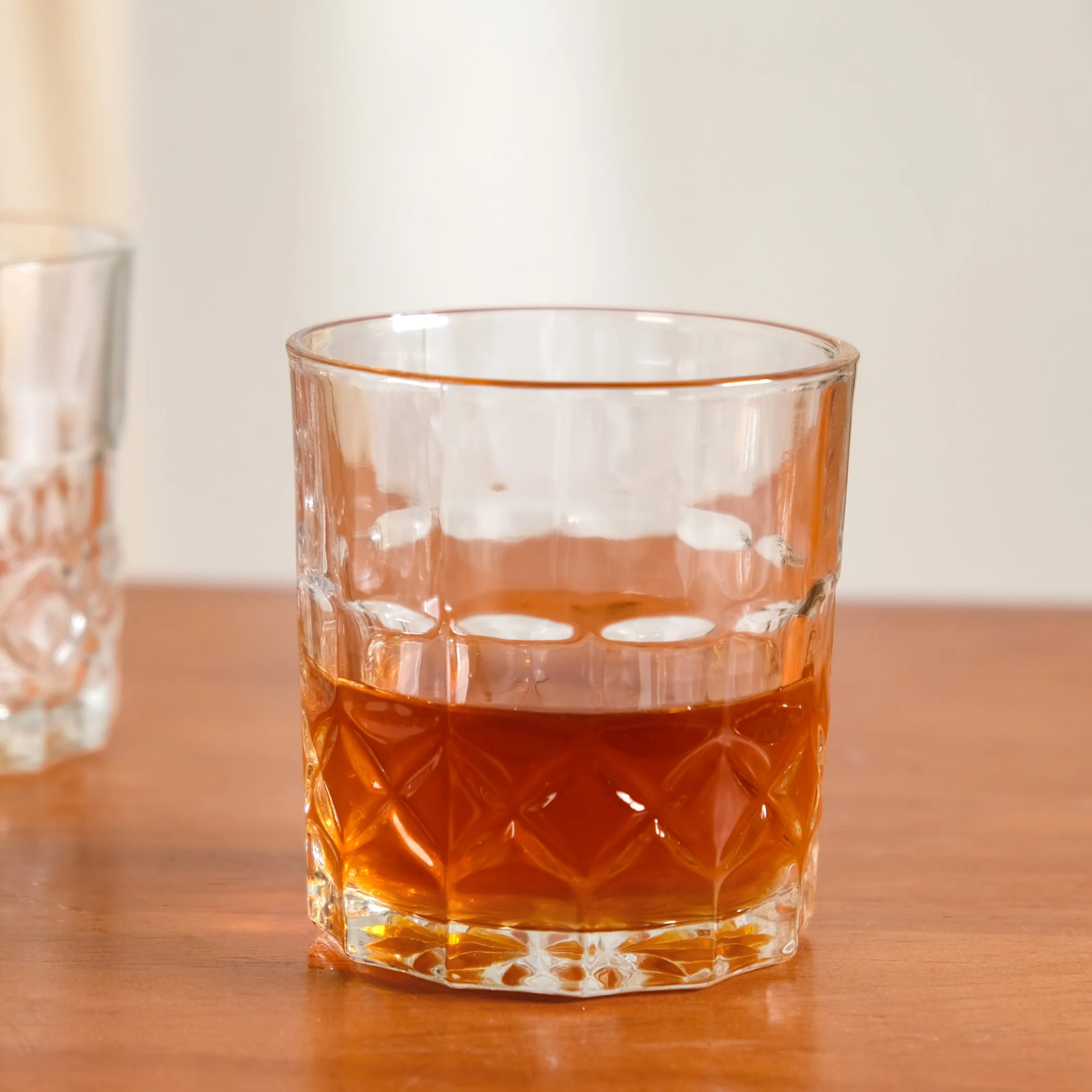 Geometric Embossed Scotch Glass Large Set Of 6 310ml - Image 8