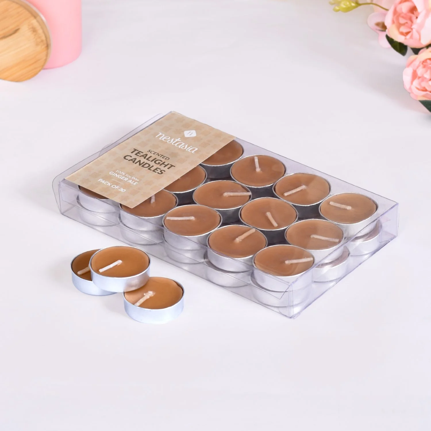 Ginger Ale Scented Tealight Candles Set Of 30 - Image 2
