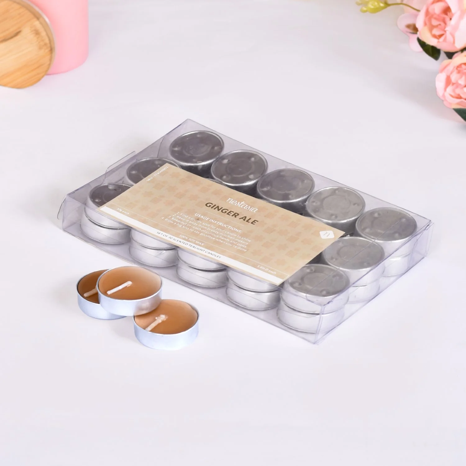 Ginger Ale Scented Tealight Candles Set Of 30 - Image 6