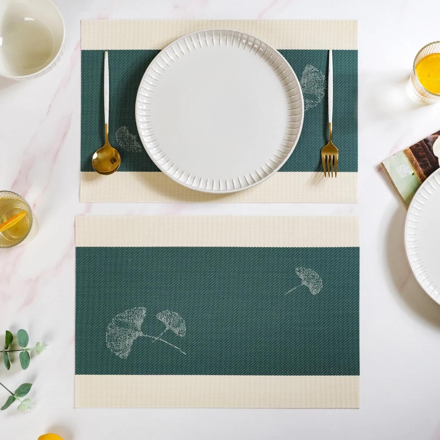Ginkgo Deep Green Table Mat Set Of 6 - Image 7