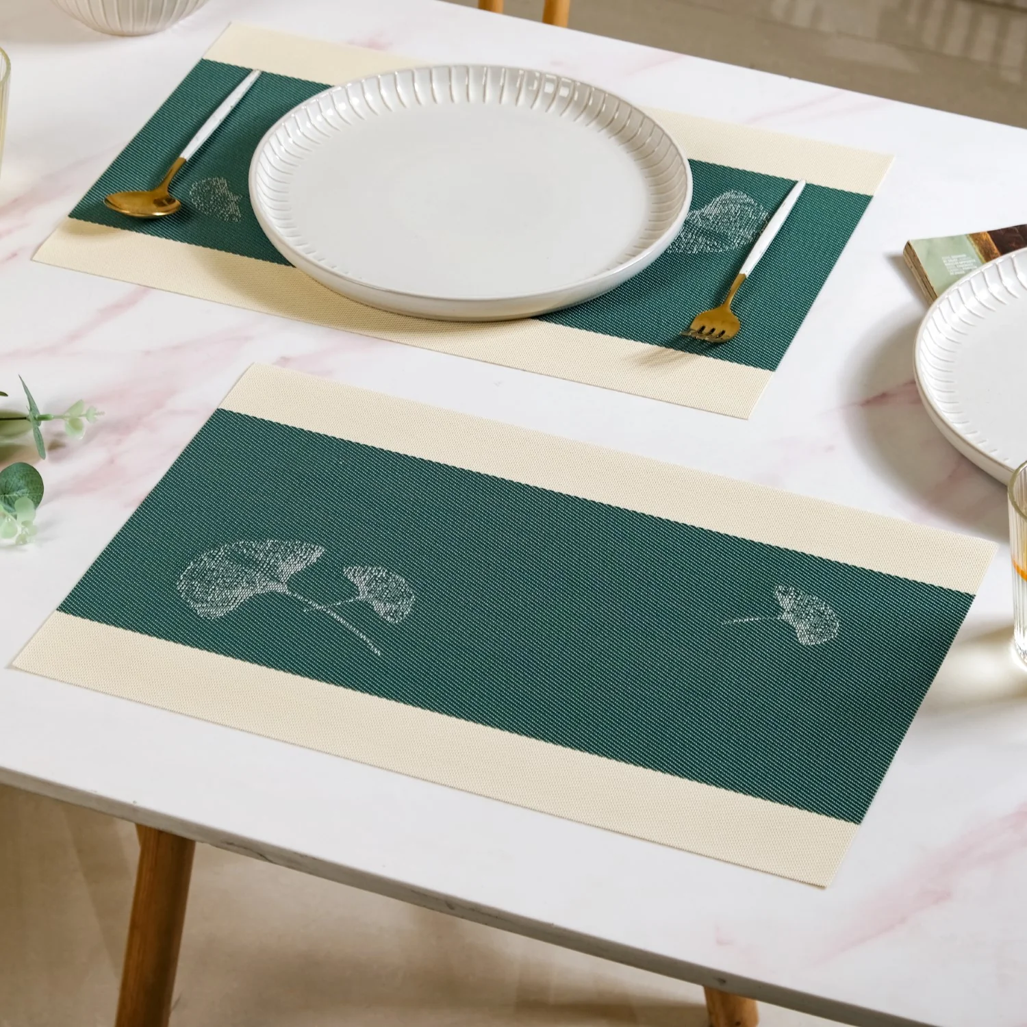 Ginkgo Deep Green Table Mat Set Of 6 - Image 8