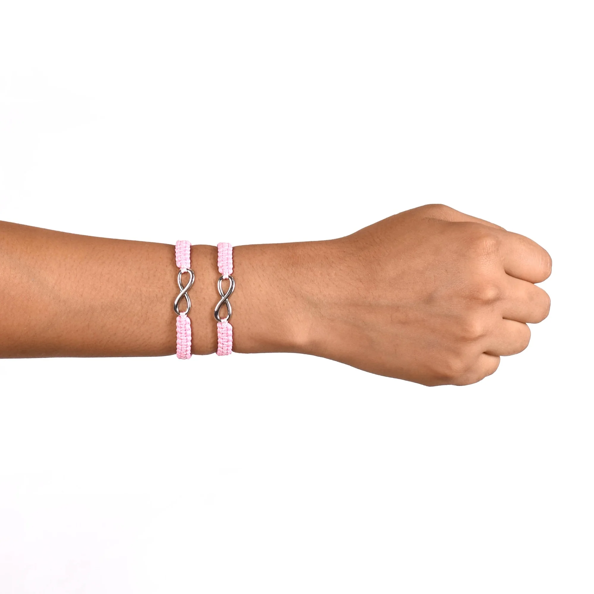 Girly Pink Infinity Bracelet Set Of 2 - Image 2