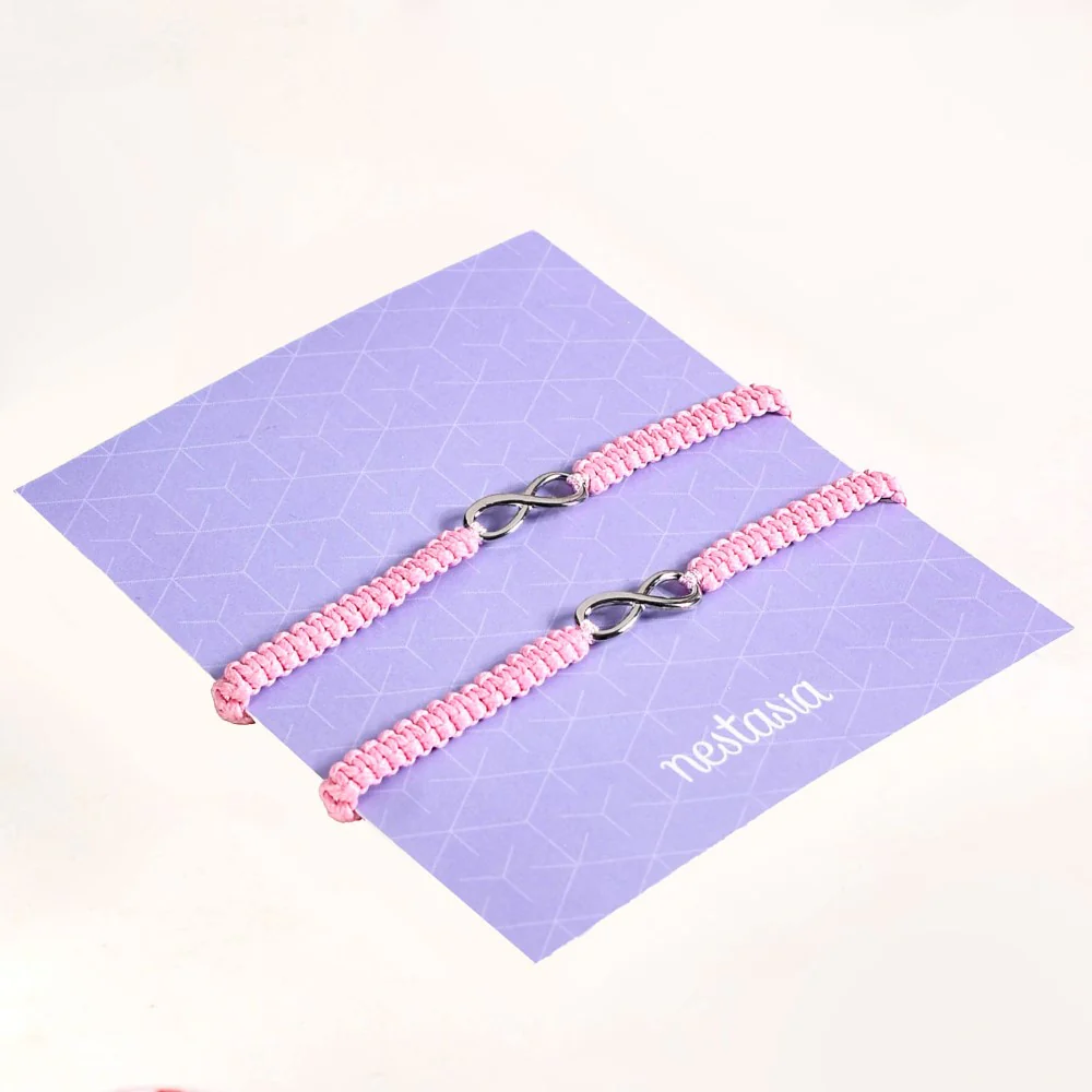 Girly Pink Infinity Bracelet Set Of 2 - Image 3