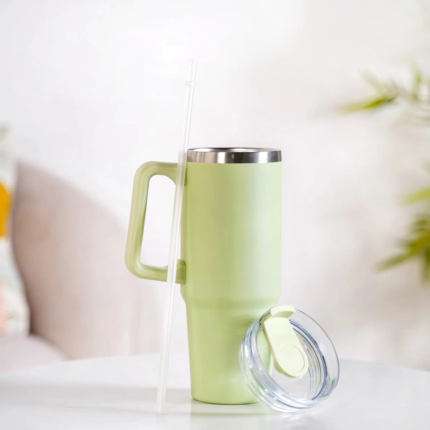 Glacio Insulated Water Bottle Tumbler With Handle Seafoam Green 850ml - Image 11