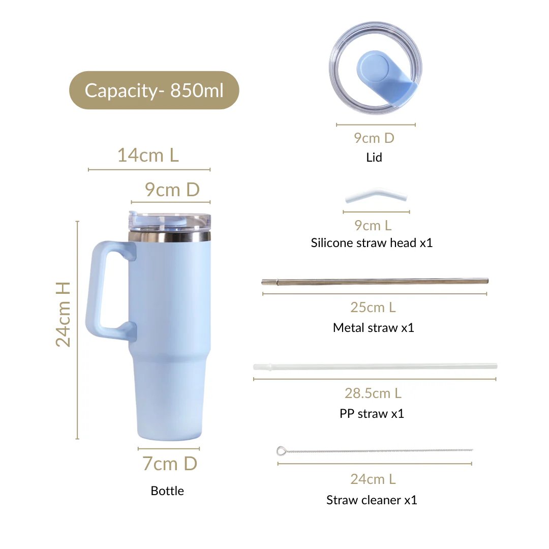 Glacio Leakproof Insulated Water Tumbler With Handle Arctic Blue 850ml - Image 5