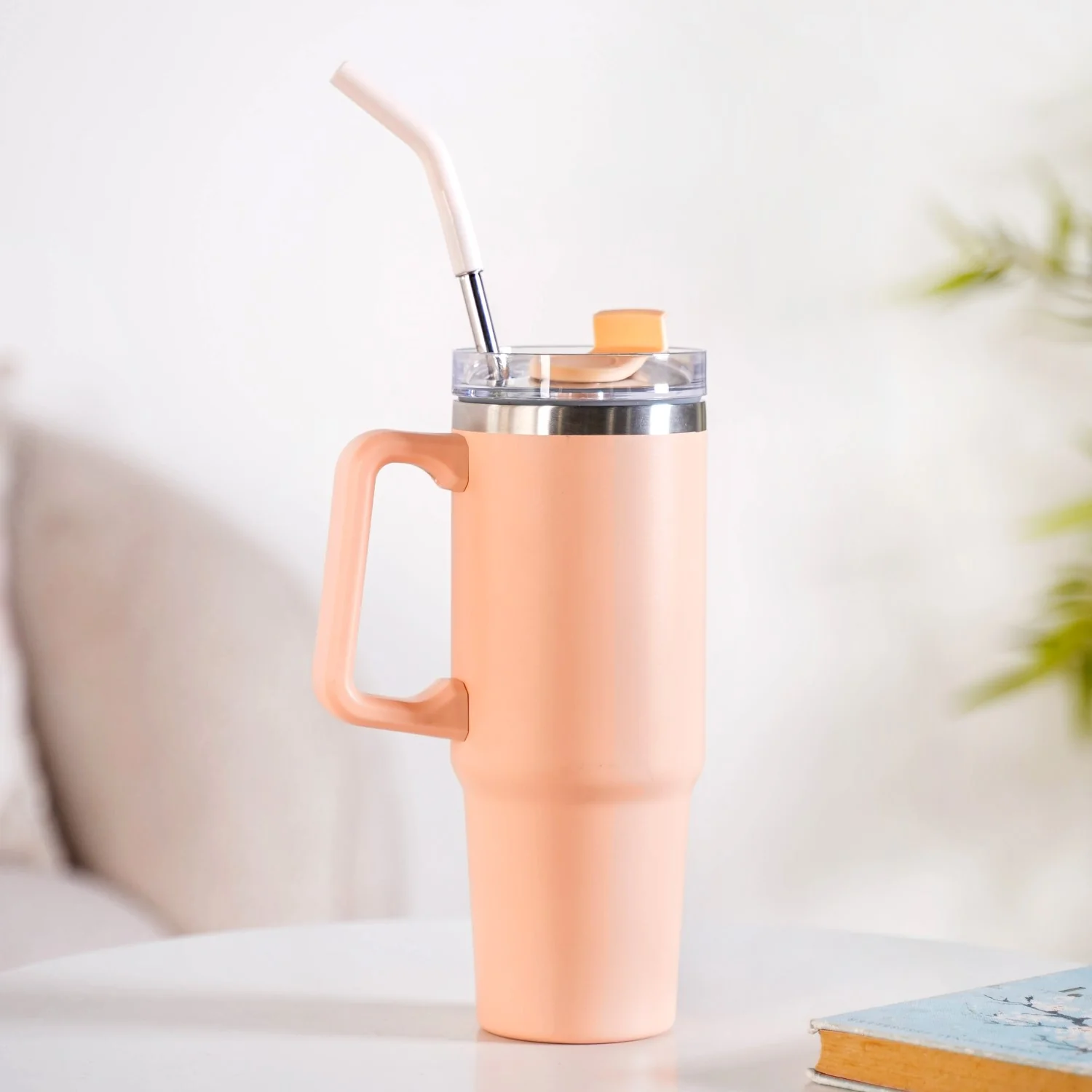 Glacio Spillproof Stainless Steel Water Bottle Soft Apricot 850ml