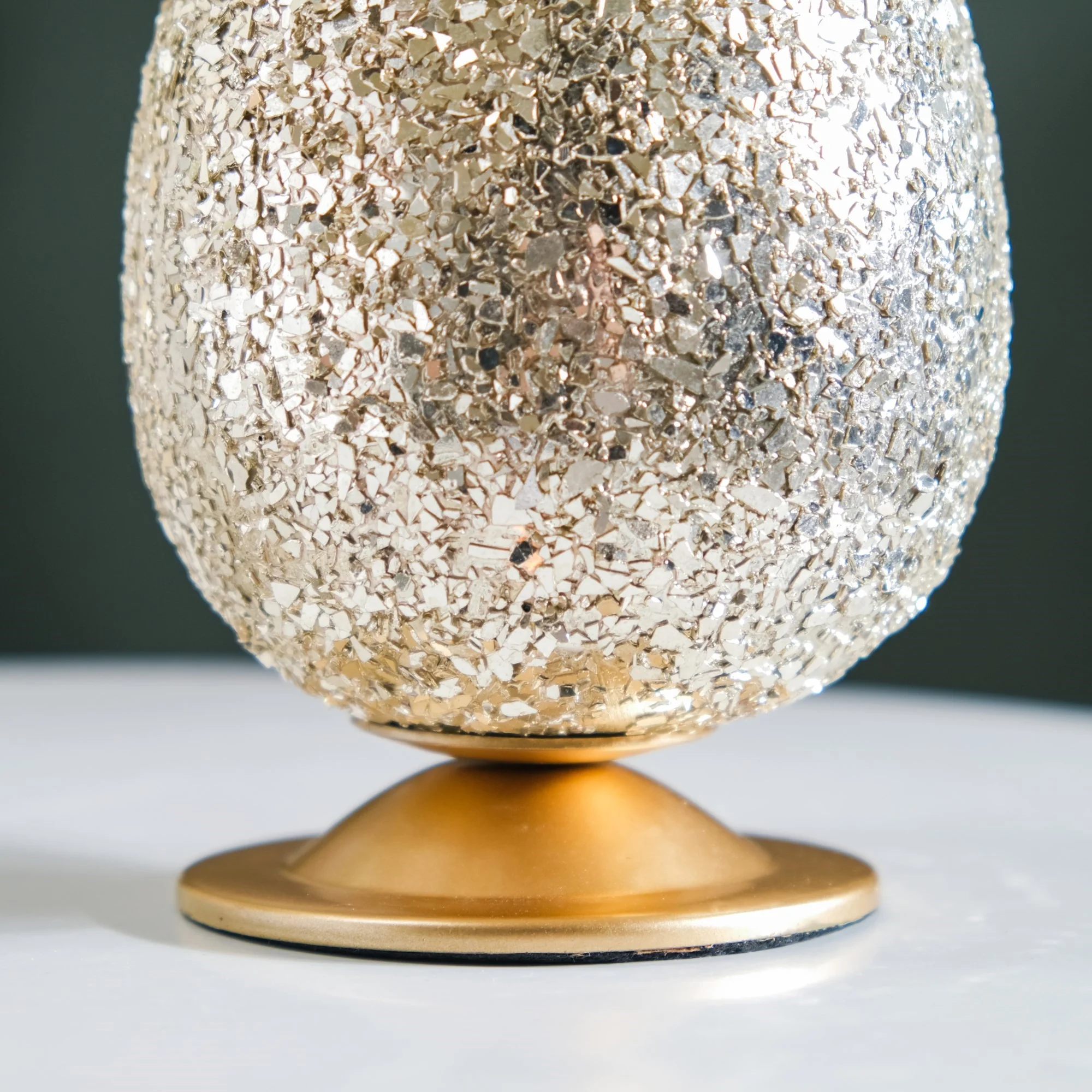 Glass Candle Votive With Stand Champagne Silver - Image 8