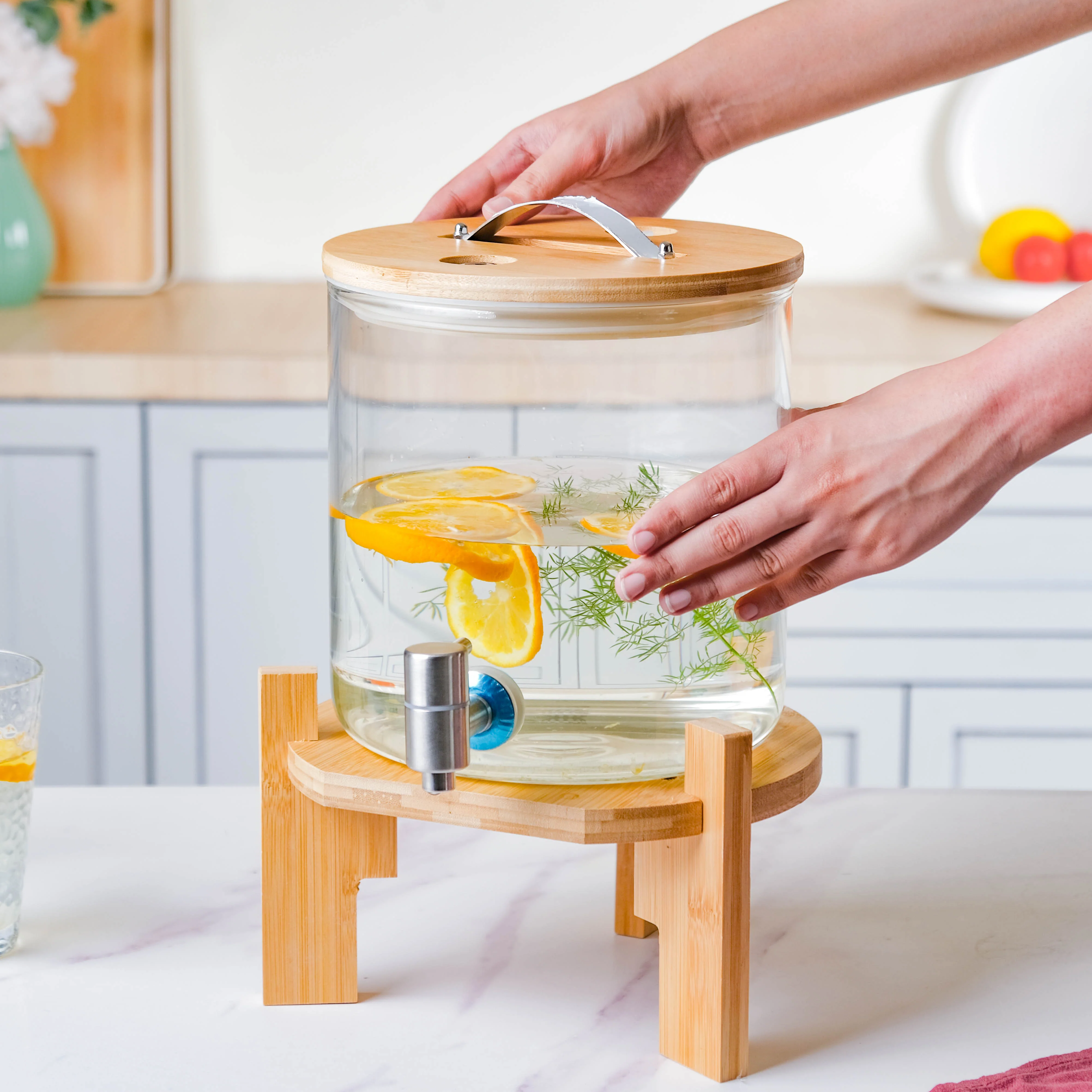 Glass Drink Dispenser Jar - Image 2