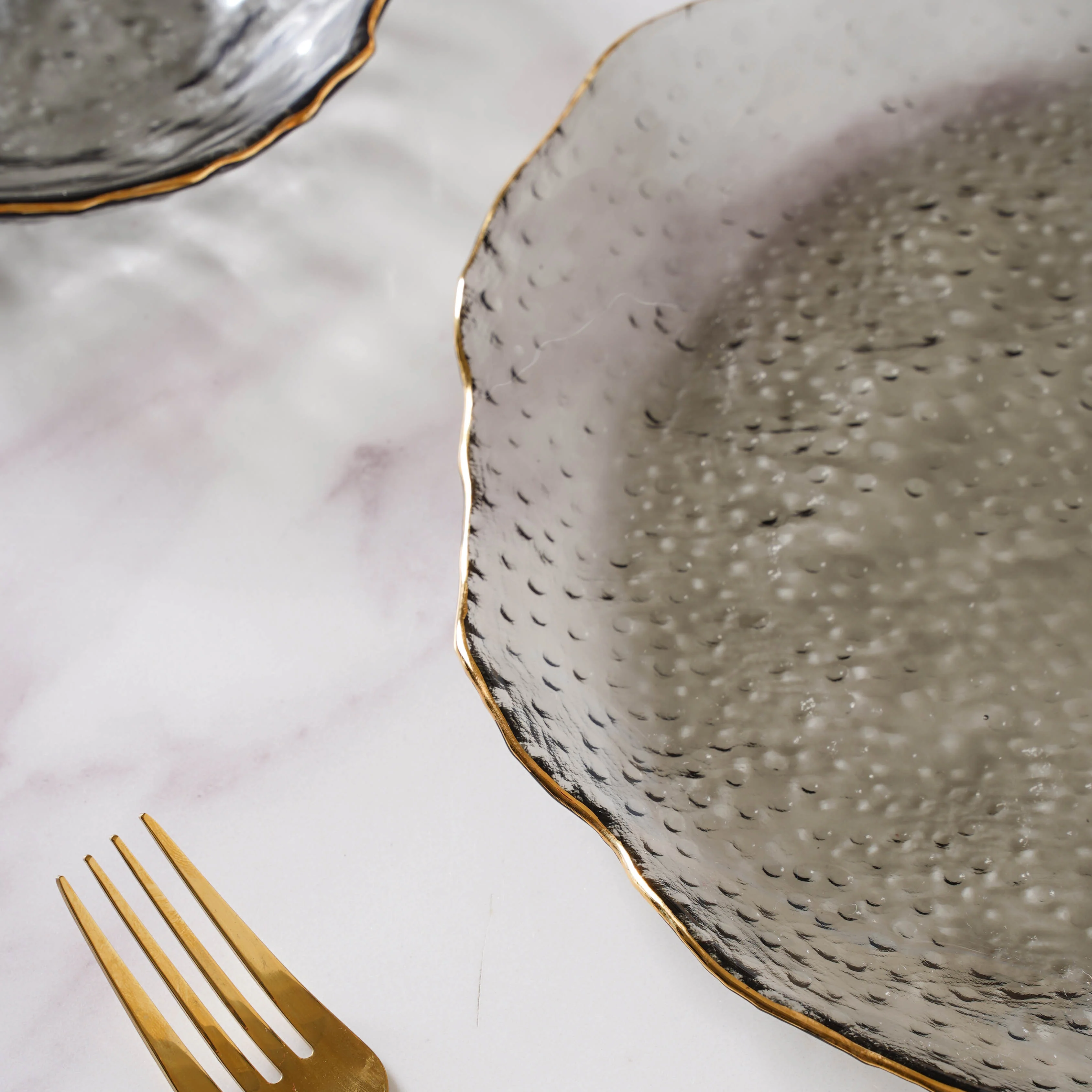 Glass Grey Dish Set of 3 - Image 7