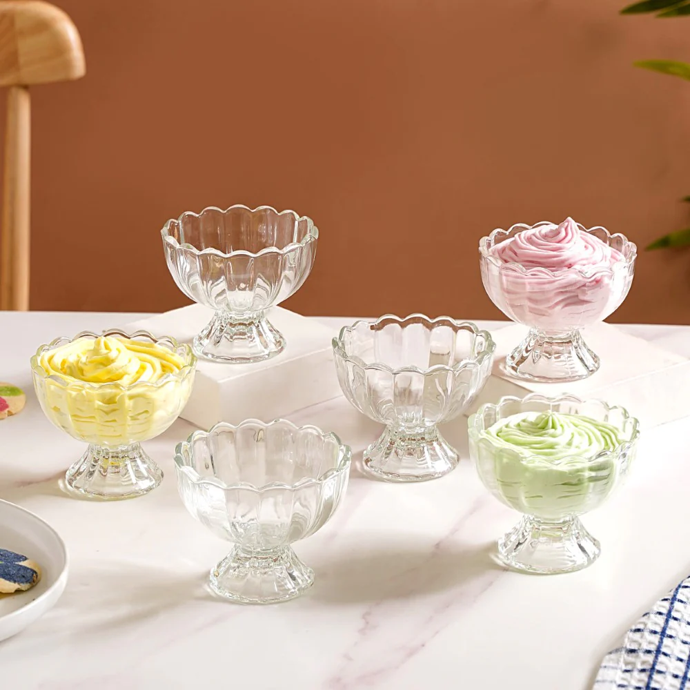 Glass Ice Cream Dessert Bowl Set Of 6 120ml