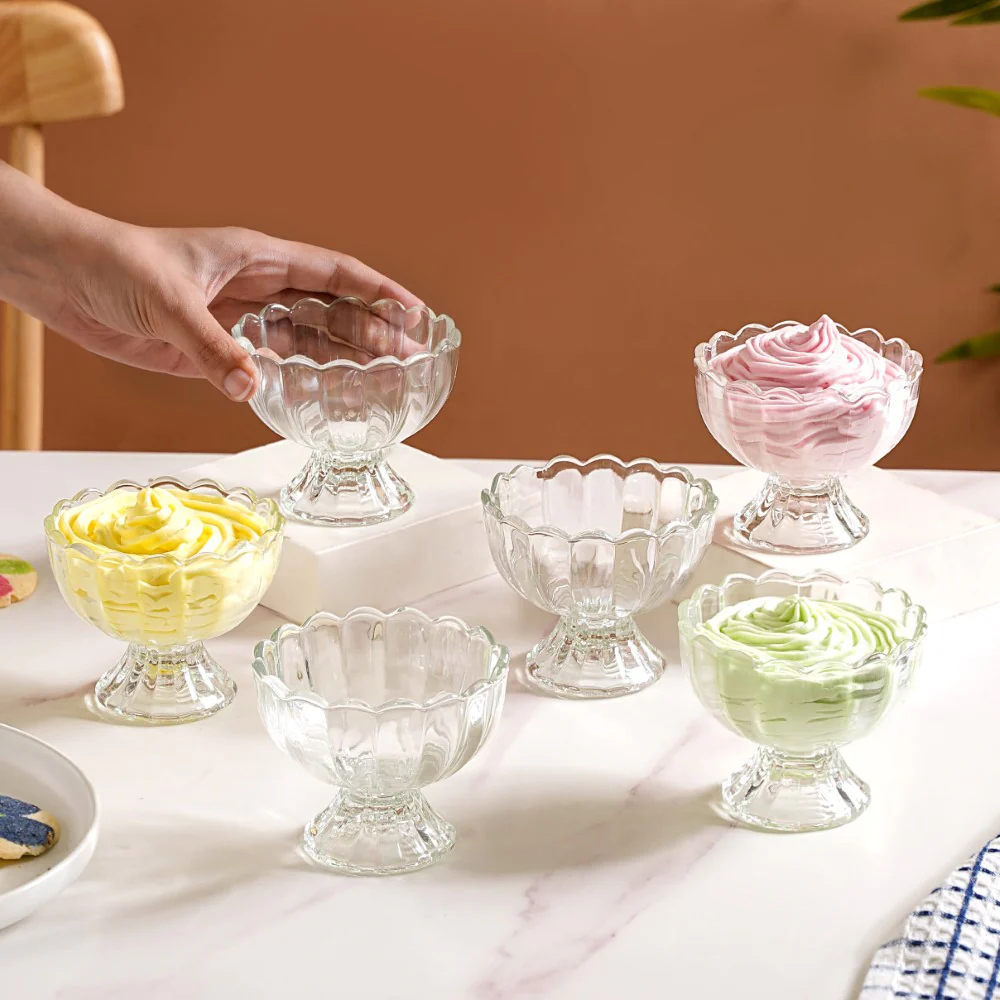 Glass Ice Cream Dessert Bowl Set Of 6 120ml - Image 2