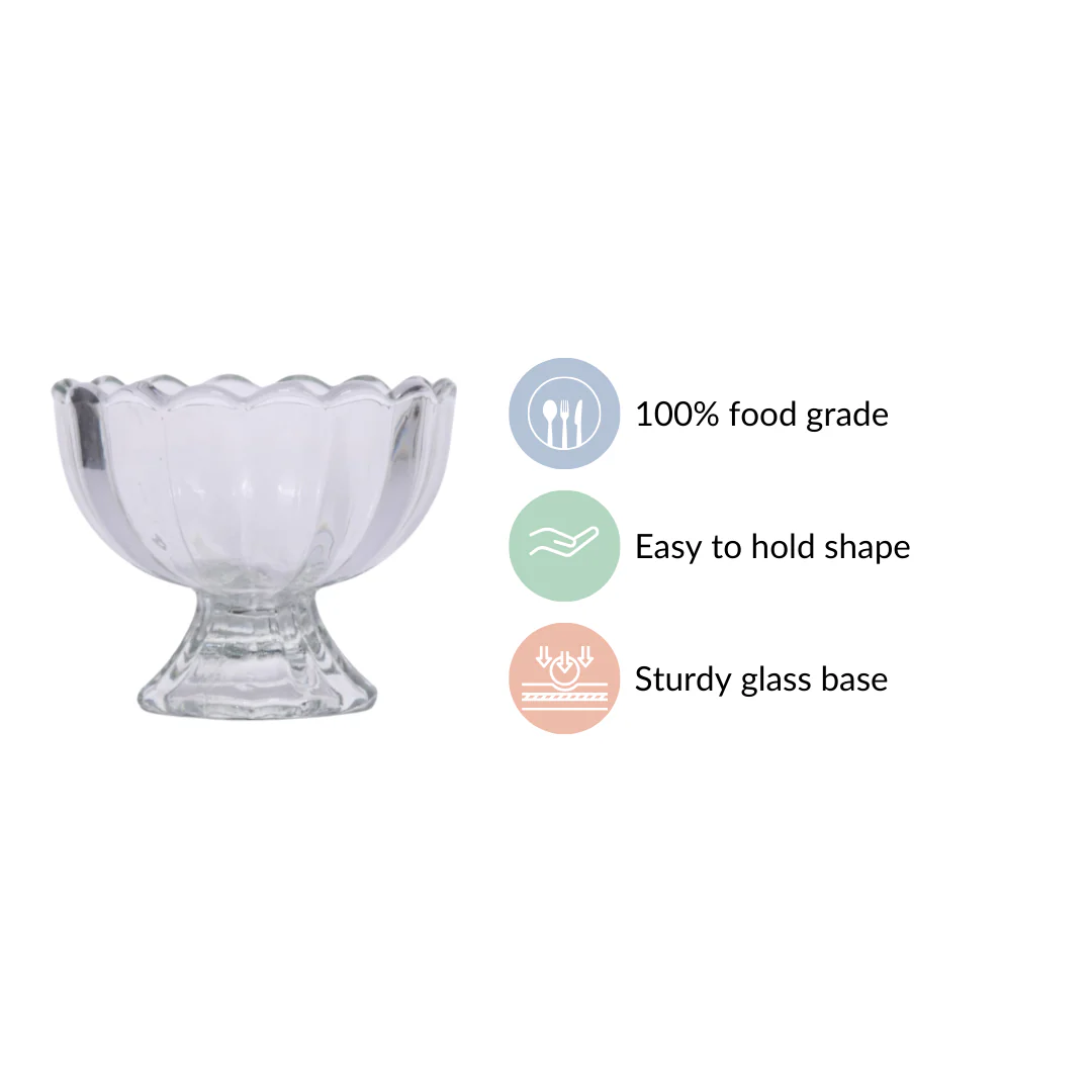 Glass Ice Cream Dessert Bowl Set Of 6 120ml - Image 4