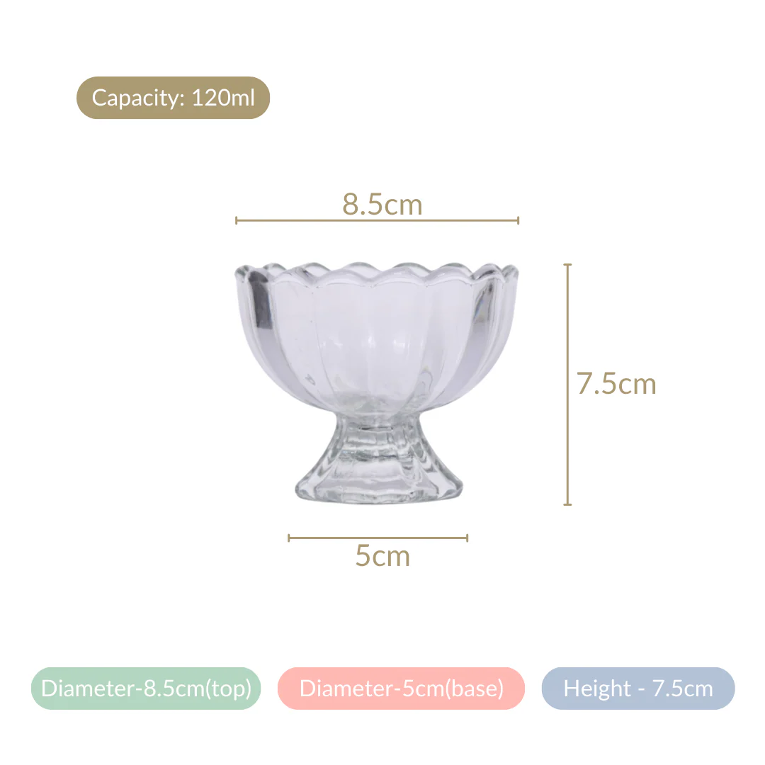 Glass Ice Cream Dessert Bowl Set Of 6 120ml - Image 6