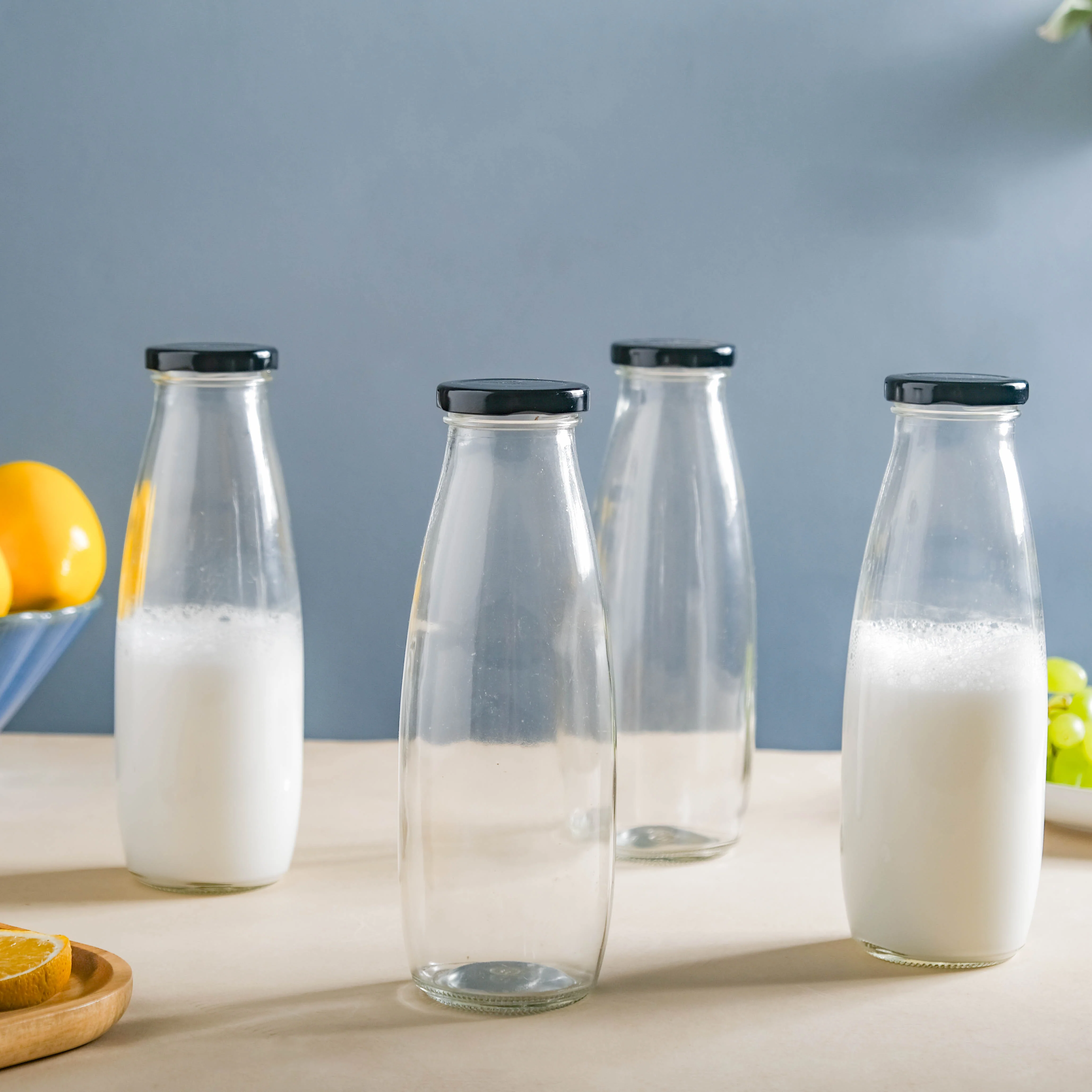 Glass Juice Bottle Set of 4 - Image 2