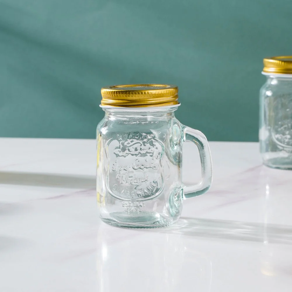 Glass Mini Mason Jar Mug With Lid Set Of 10 110ml - Image 7