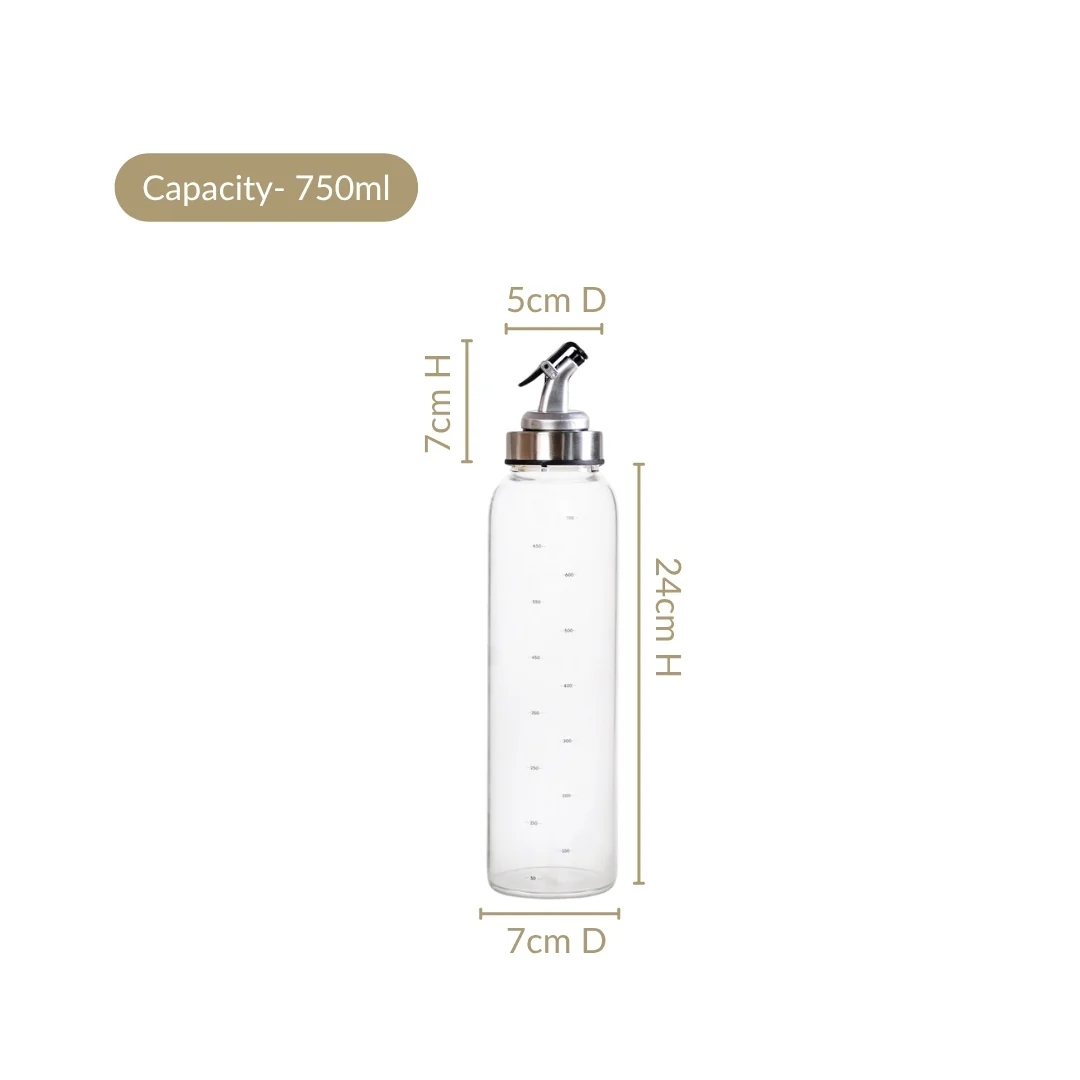 Glass Oil Dispenser Bottle With Measurement Marking 750ml - Image 4