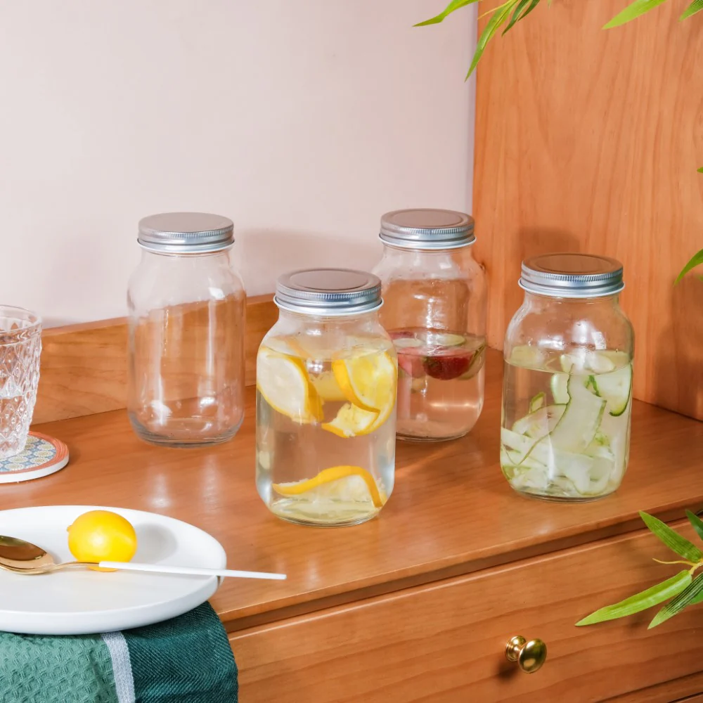 Glass Pickle Jar With Lid Set Of 4 750ml - Image 3