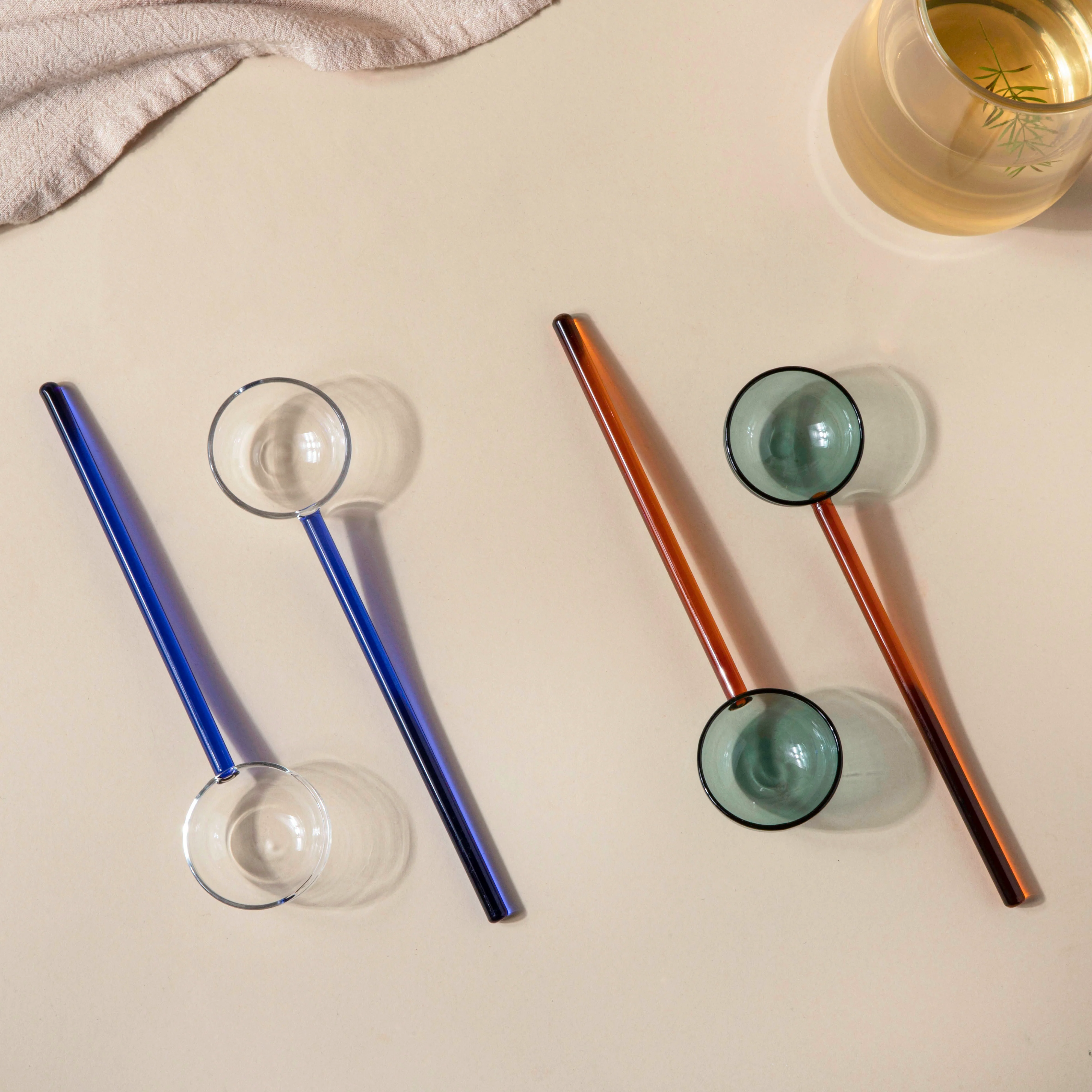 Glass Scoop Spoon Set of 2 Blue - Image 5
