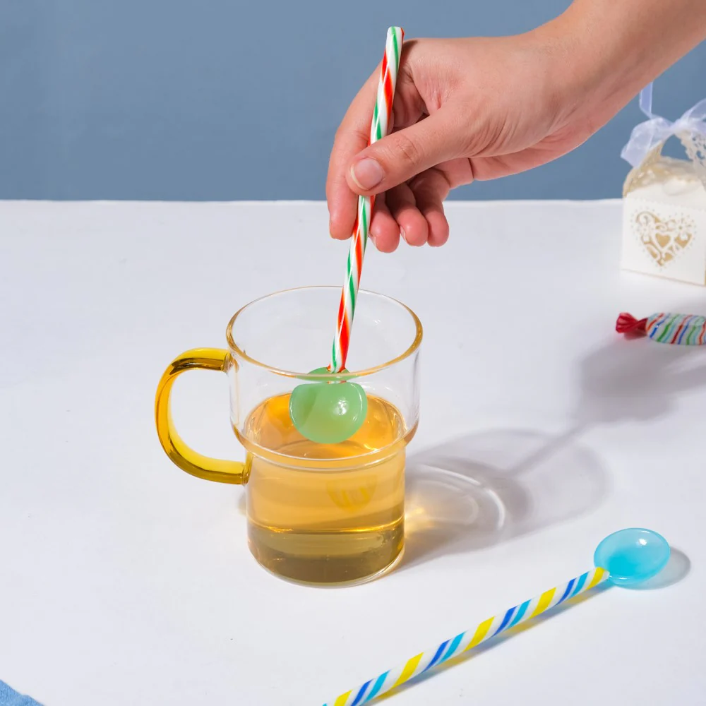 Glass Stirrer Set Of 2 Color Pop Blue Green 6.5 Inch - Image 3