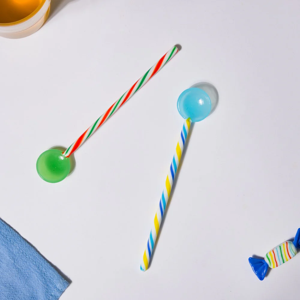 Glass Stirrer Set Of 2 Color Pop Blue Green 6.5 Inch - Image 6