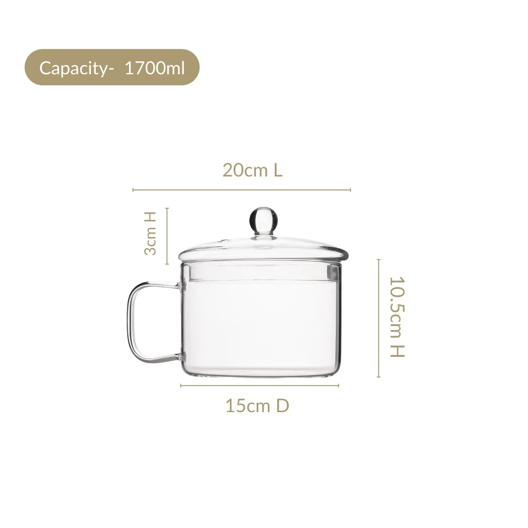 Glass Cooking Pot With Handle 1700ml - Image 5