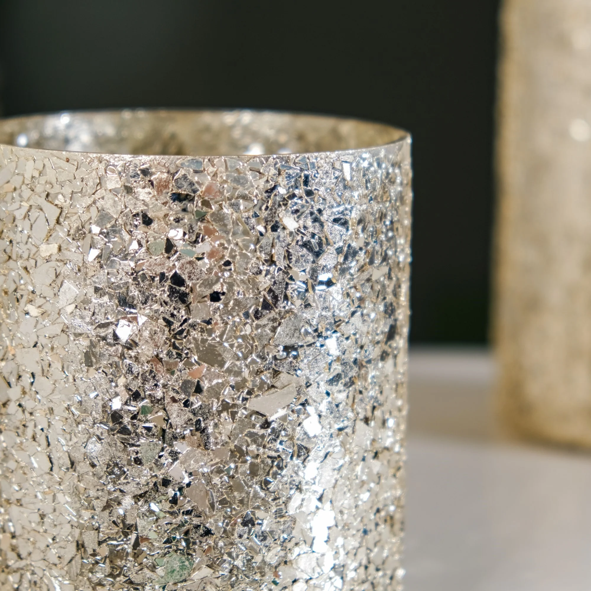 Glass Votive Champagne Silver Set Of 2 - Image 4