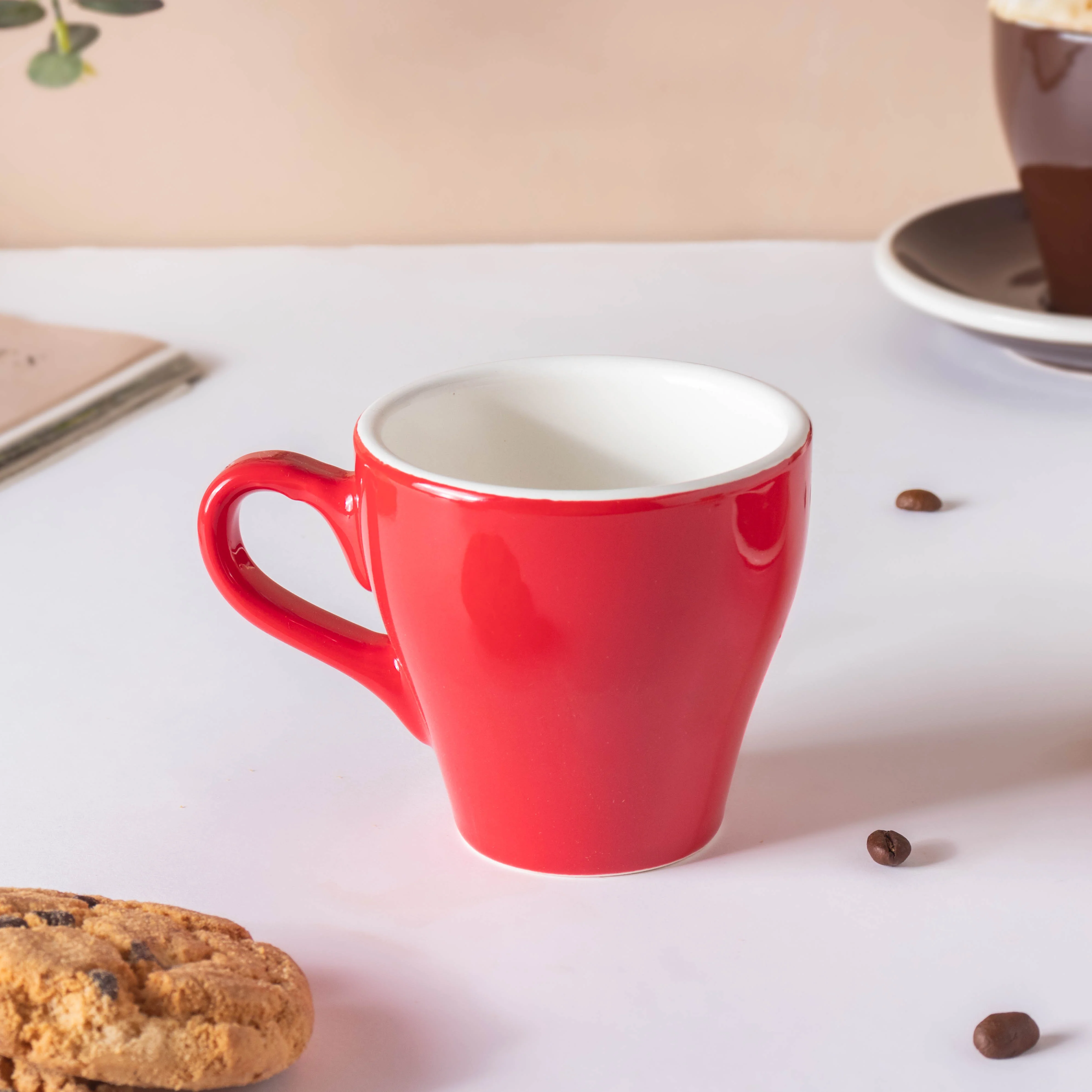 Glazed Ceramic Red Cup Set 150 ml - Image 7