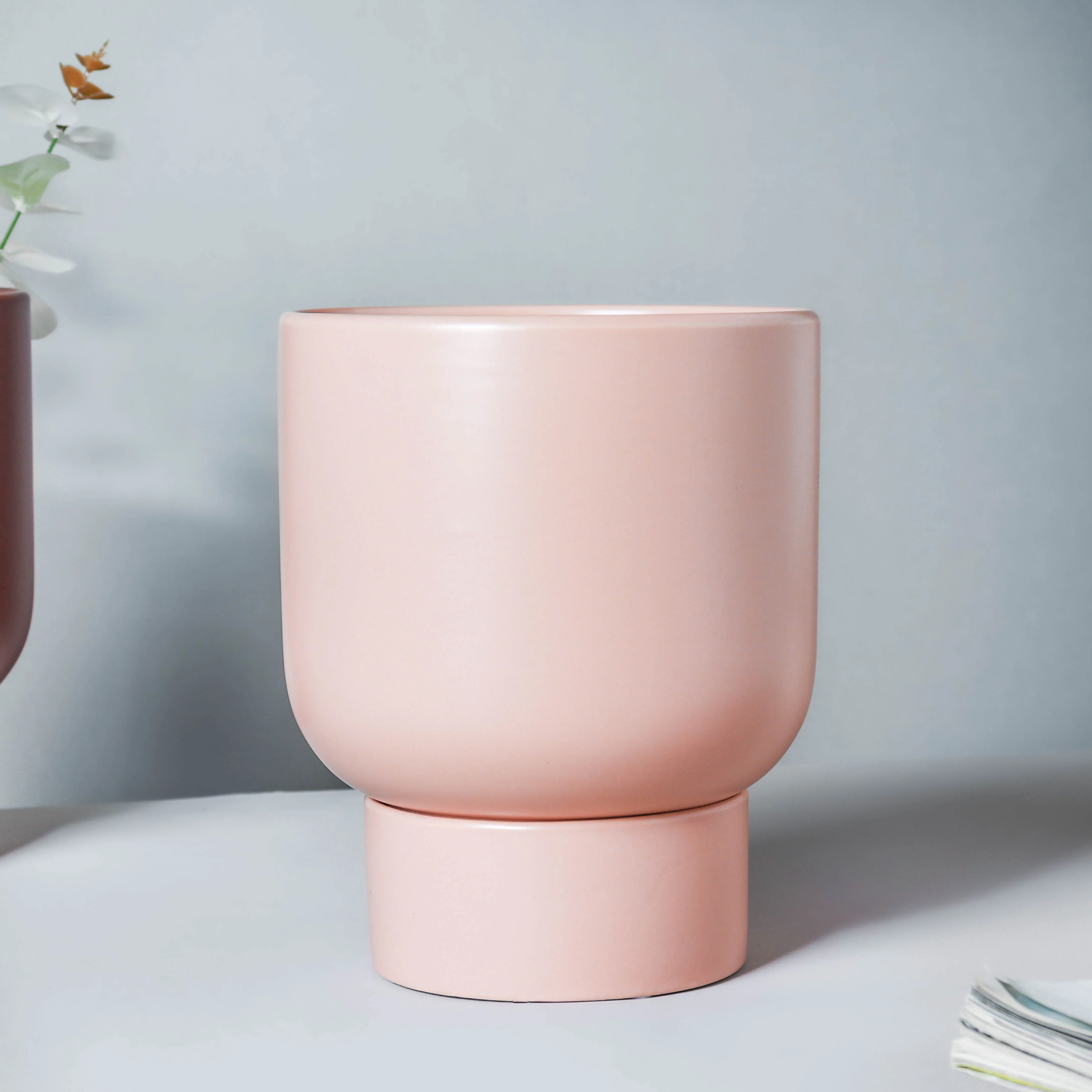 Glazed Flower Planter With Stand - Image 5