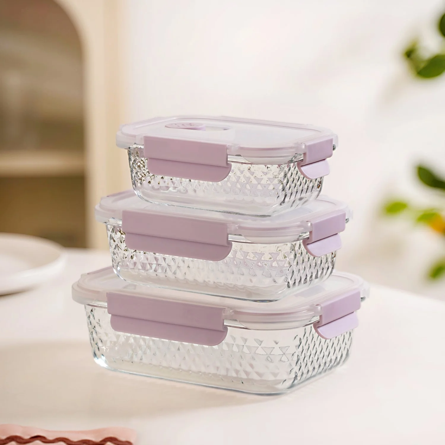 Glowo Airtight Food Containers With Air Vents Set Of 3 370ml 660ml 1000ml - Image 7