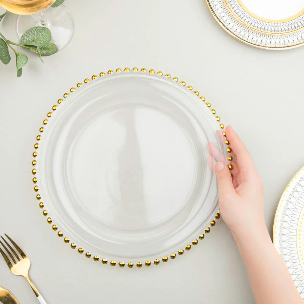 Gold Detailed Glam Charger Plate 10 Inch - Image 2